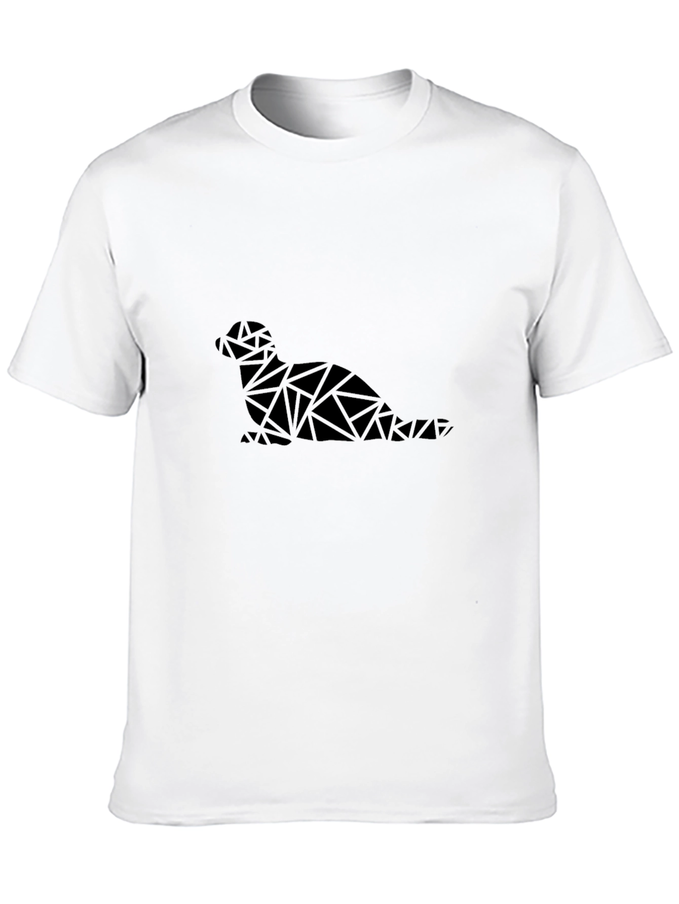 Geometric Seal Graphic Black T-Shirt
