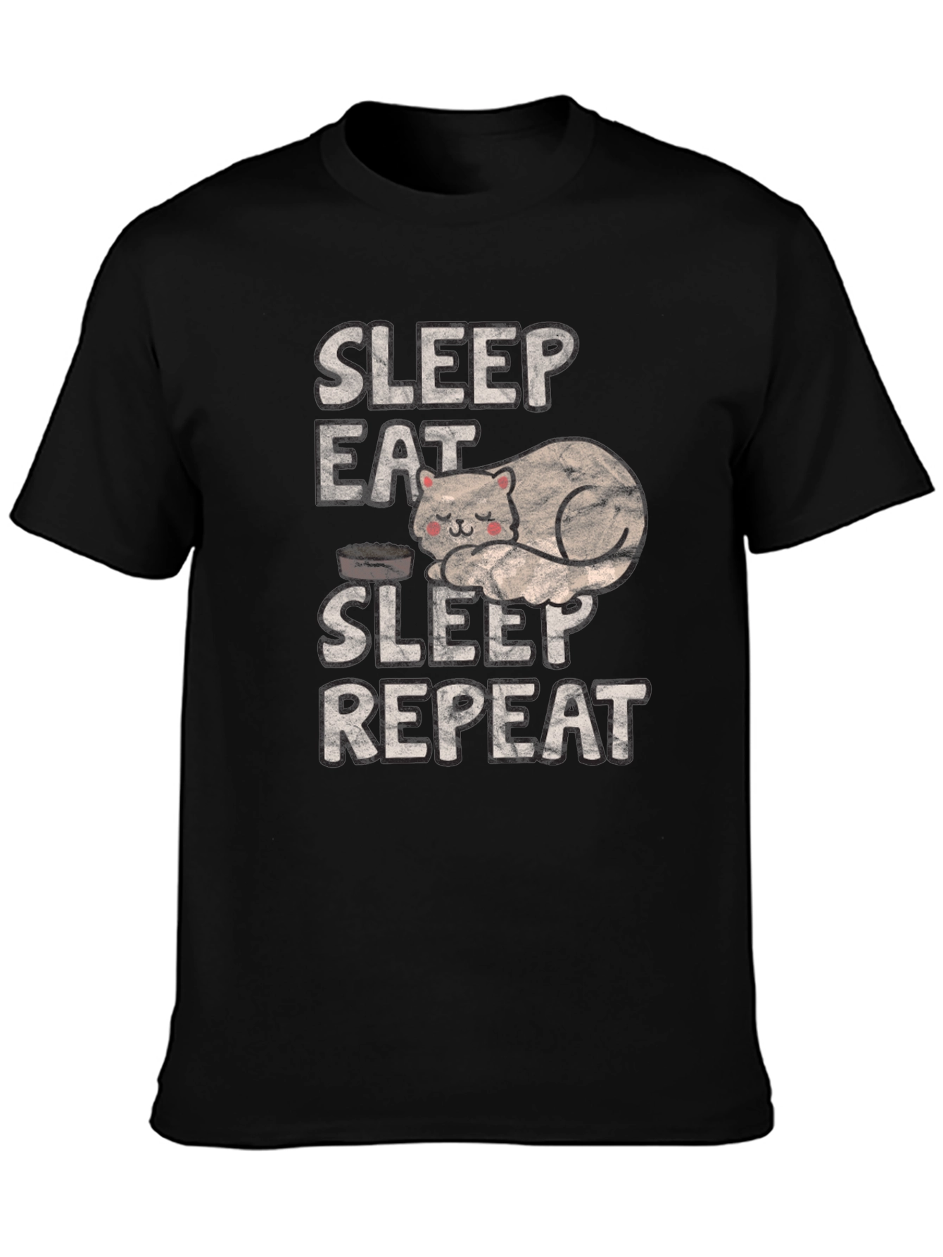 Sleep Eat Sleep Repeat Cat T-Shirt