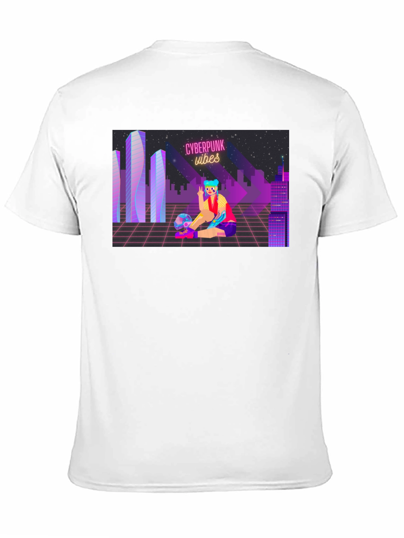 Cyberpunk Vibes Graphic T-Shirt - Cool Futuristic Design