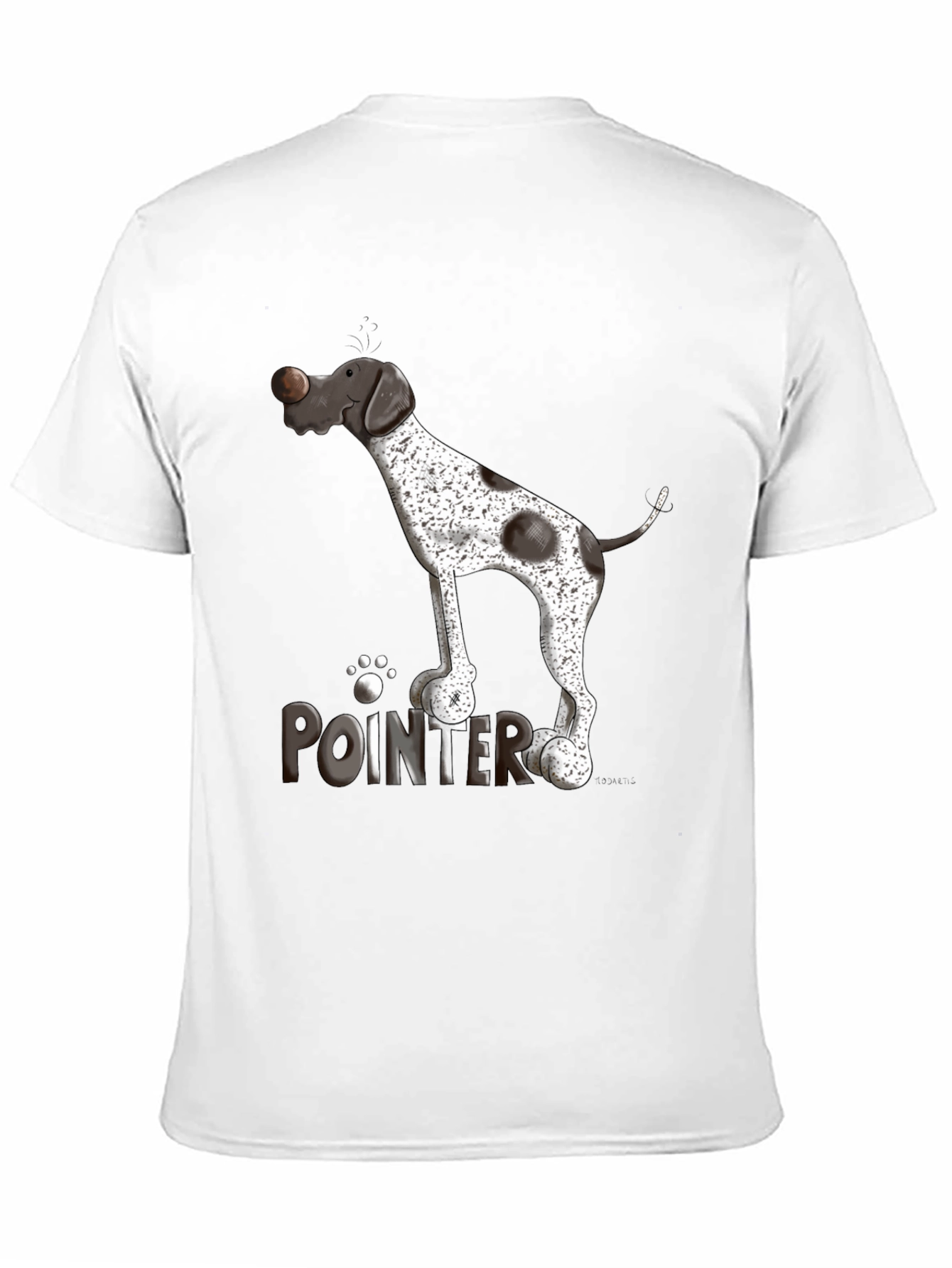 Pointer Dog Graphic T-Shirt - Black Cotton Tee
