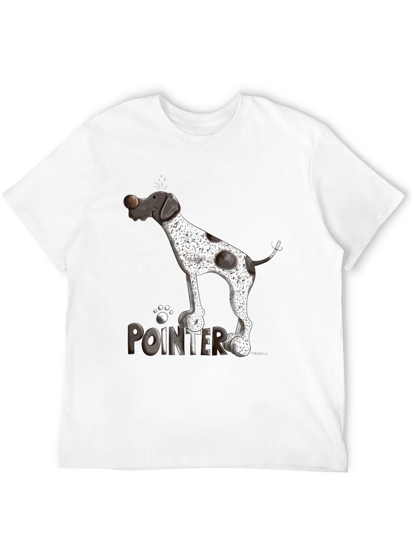 Pointer Dog Graphic T-Shirt - Black Cotton Tee