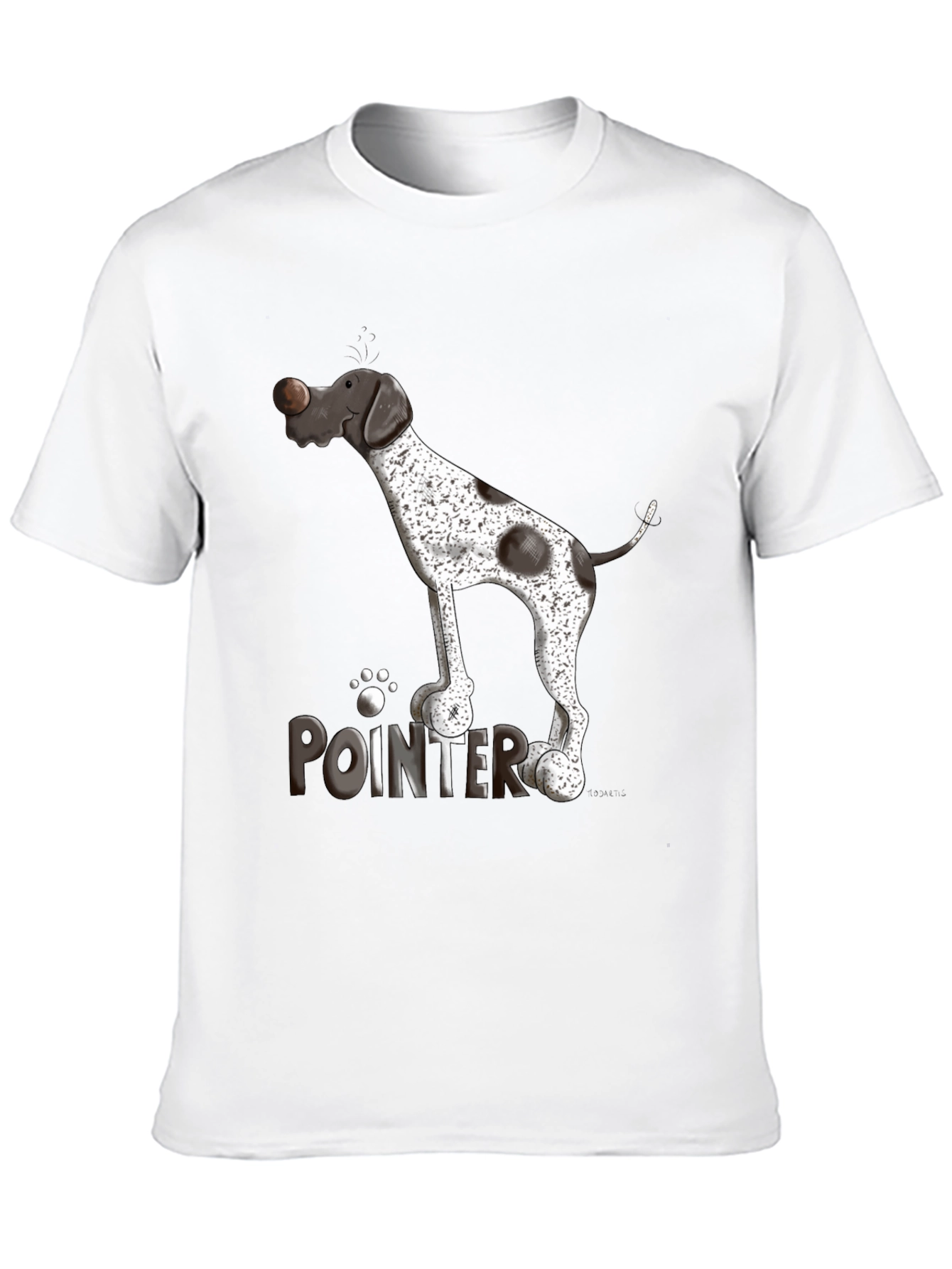 Pointer Dog Graphic T-Shirt - Black Cotton Tee