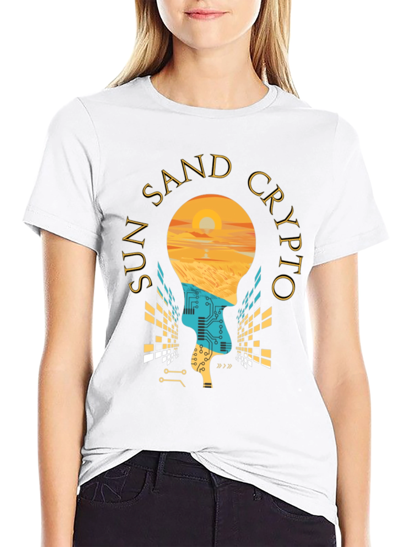 Sun Sand Crypto T-Shirt - Relaxed Beach Vibes