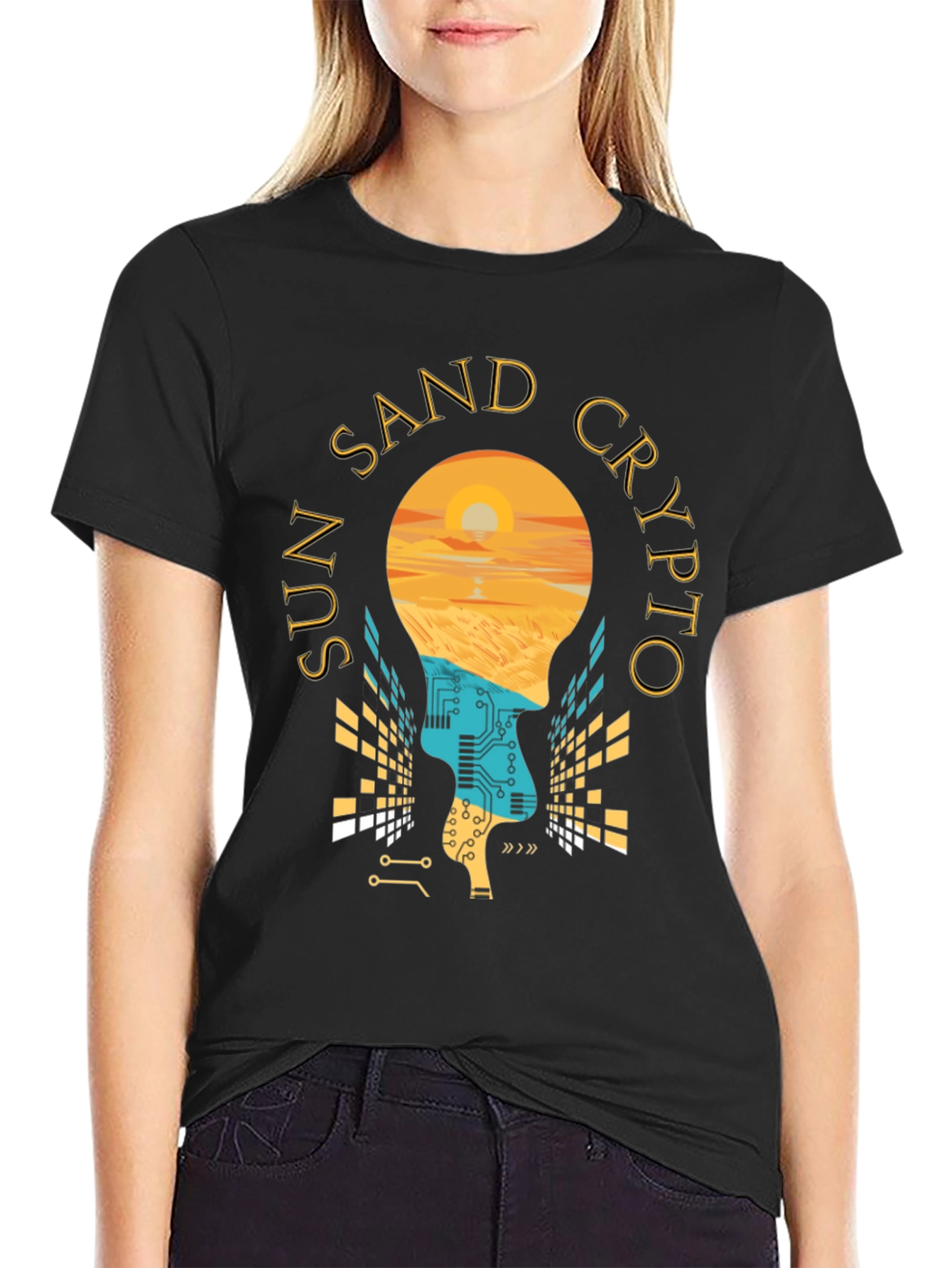 Sun Sand Crypto T-Shirt - Relaxed Beach Vibes