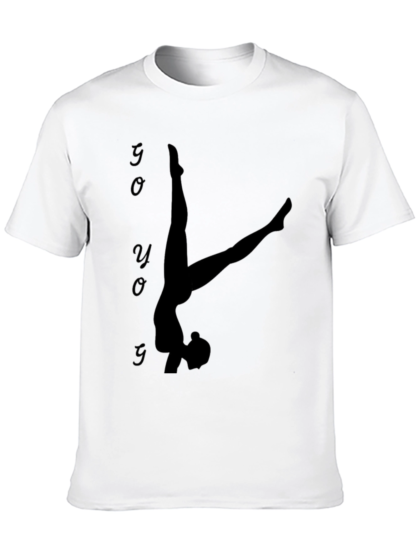 Yoga Silhouette Graphic Tee - Black Cotton Blend