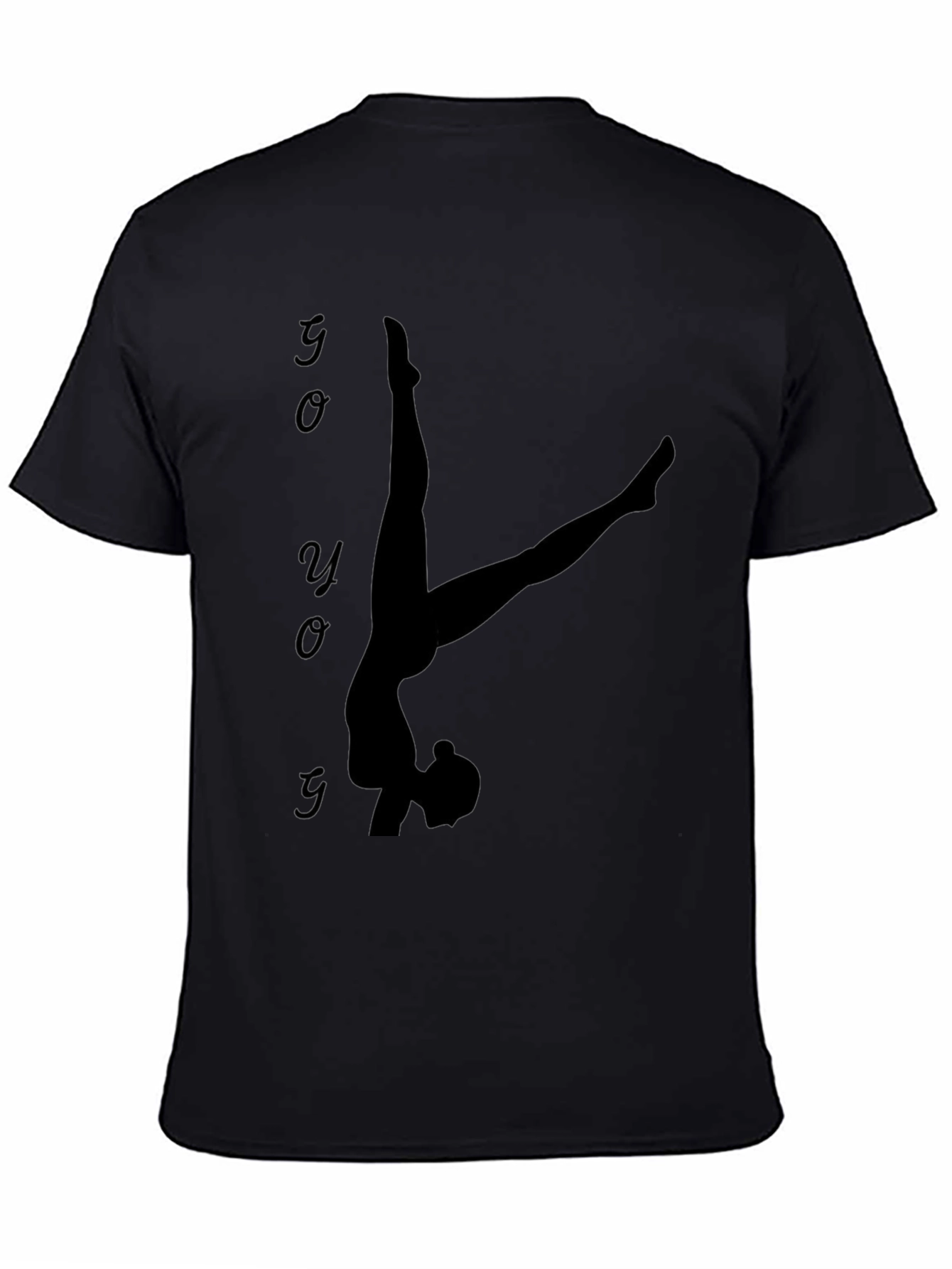 Yoga Silhouette Graphic Tee - Black Cotton Blend