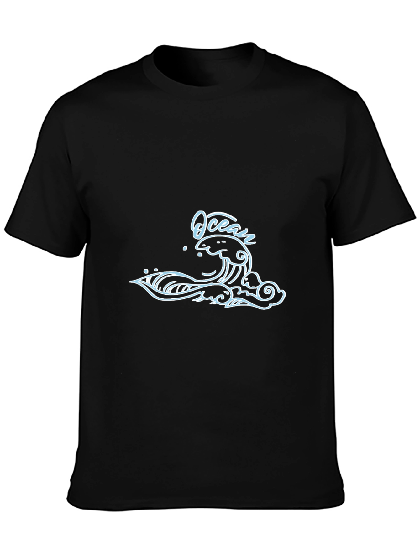 Ocean Wave Graphic T-Shirt - Black