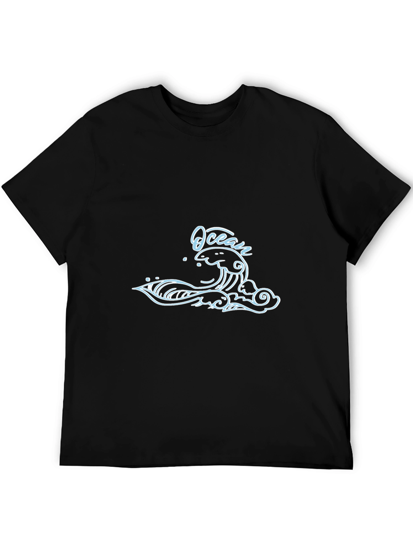Ocean Wave Graphic T-Shirt - Black