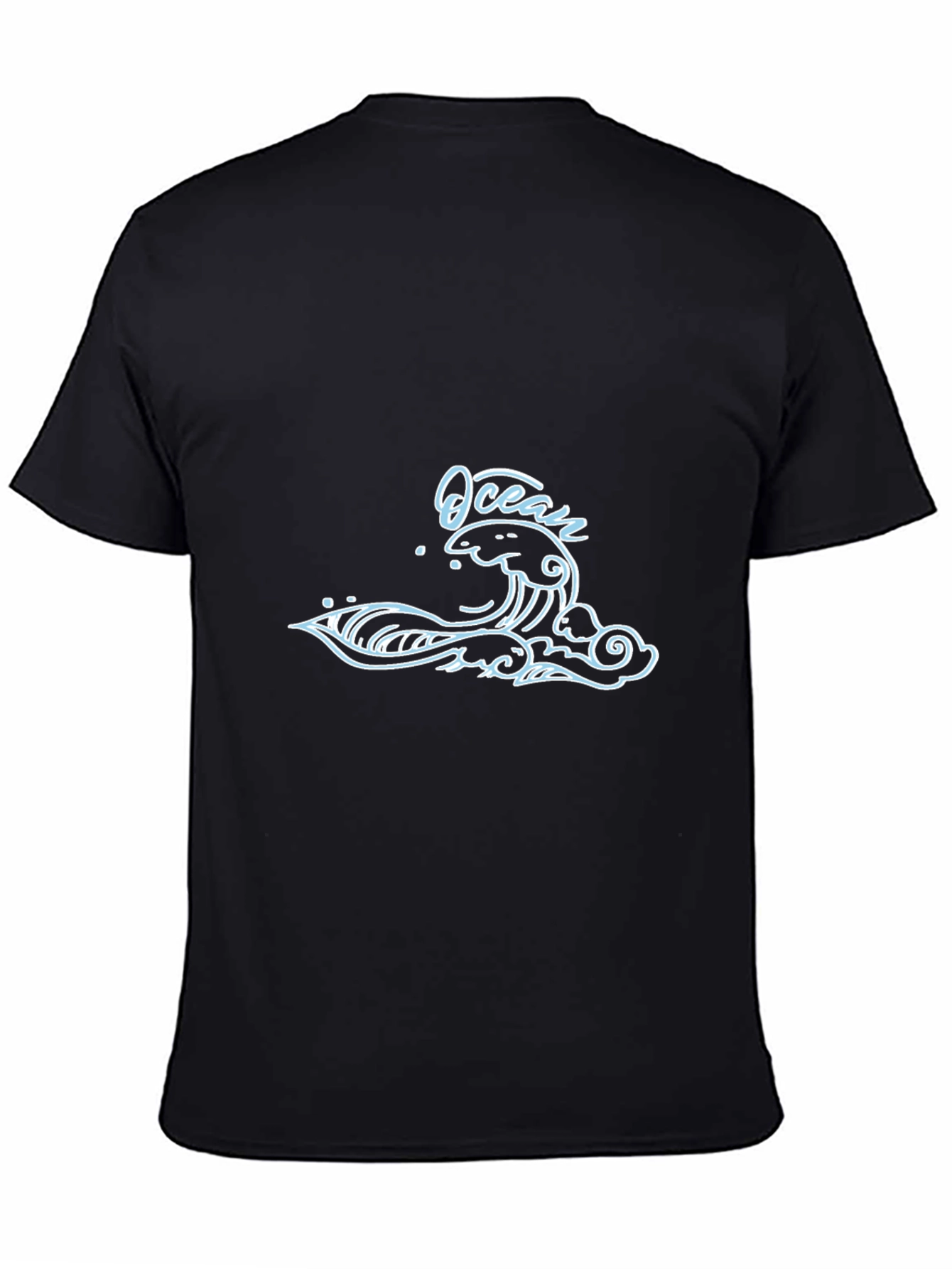 Ocean Wave Graphic T-Shirt - Black