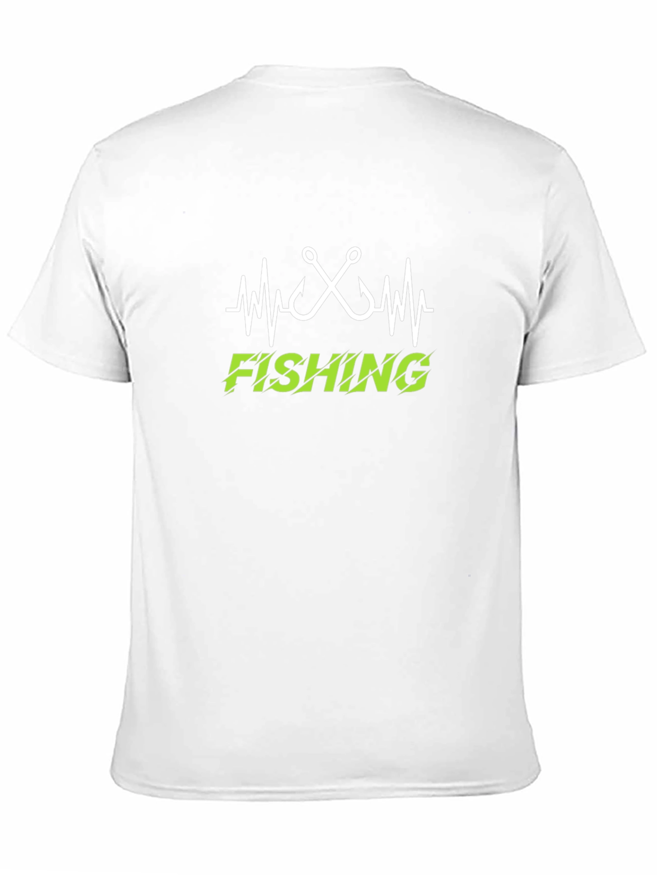 Fishing Heartbeat T-Shirt - Black Crew Neck Tee