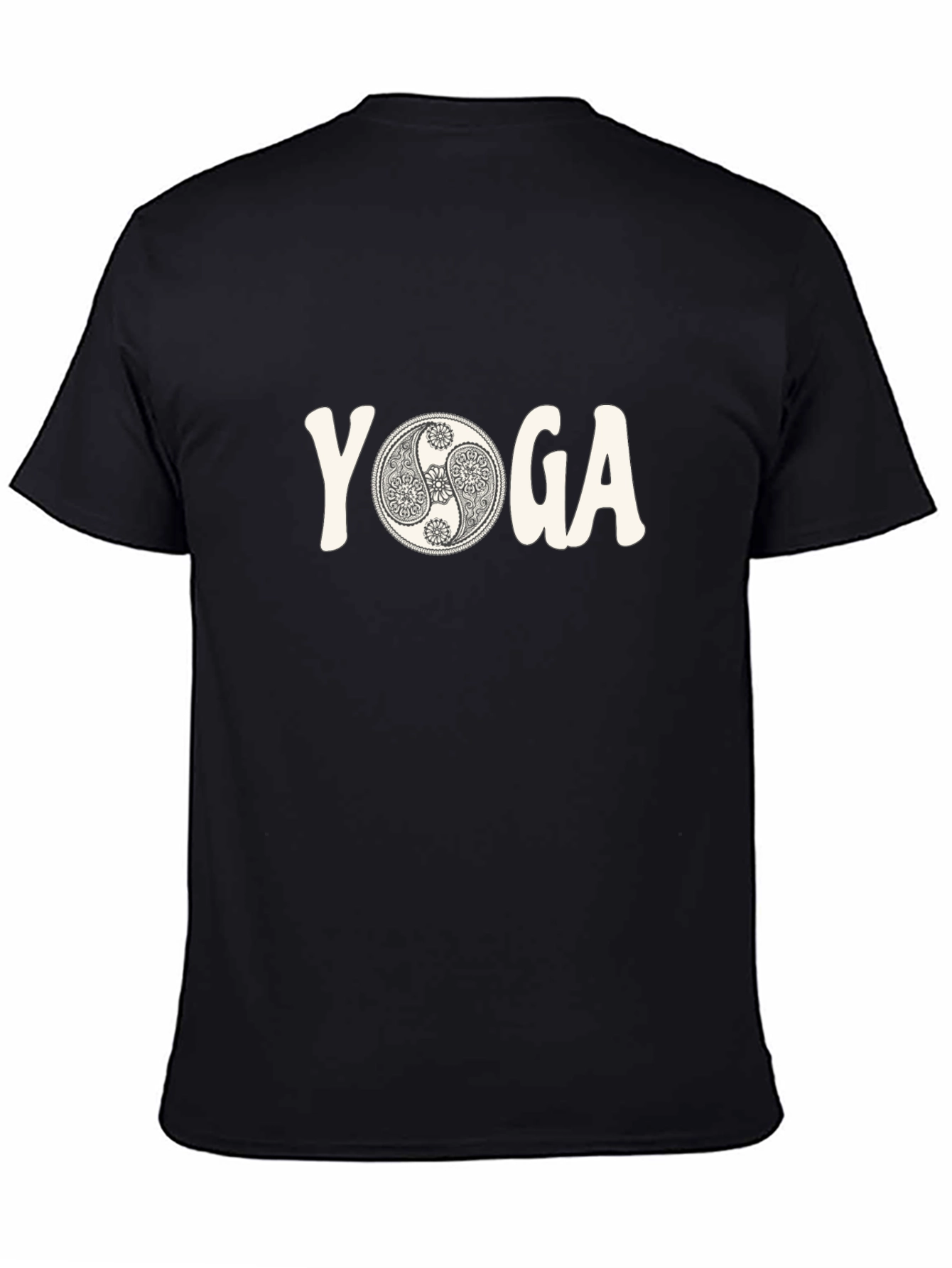 Yoga Yin Yang Graphic Tee - Mens Black T-Shirt