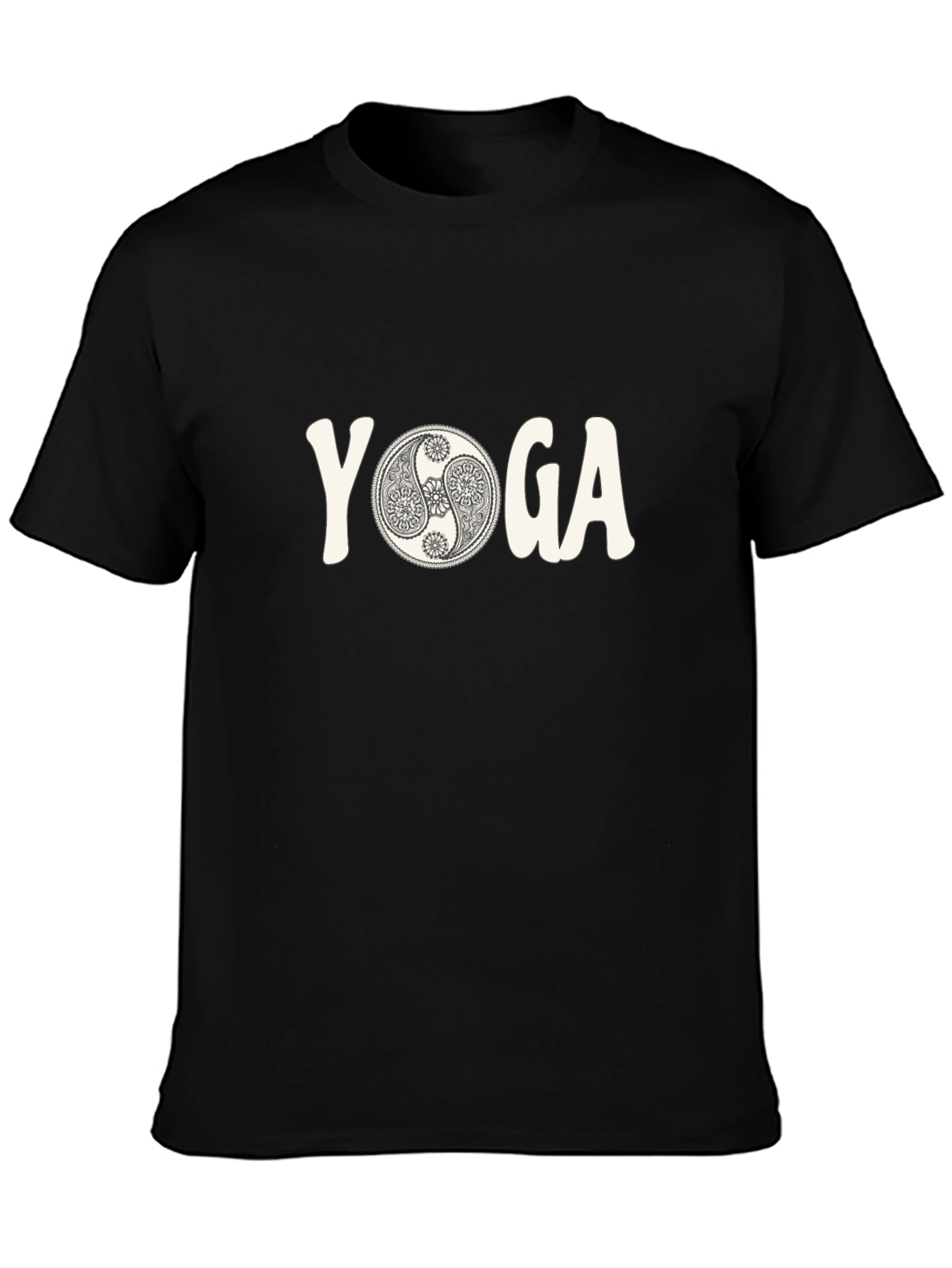 Yoga Yin Yang Graphic Tee - Mens Black T-Shirt
