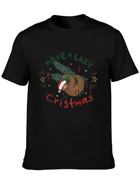 Lazy Sloth Christmas T-Shirt Holiday Tee