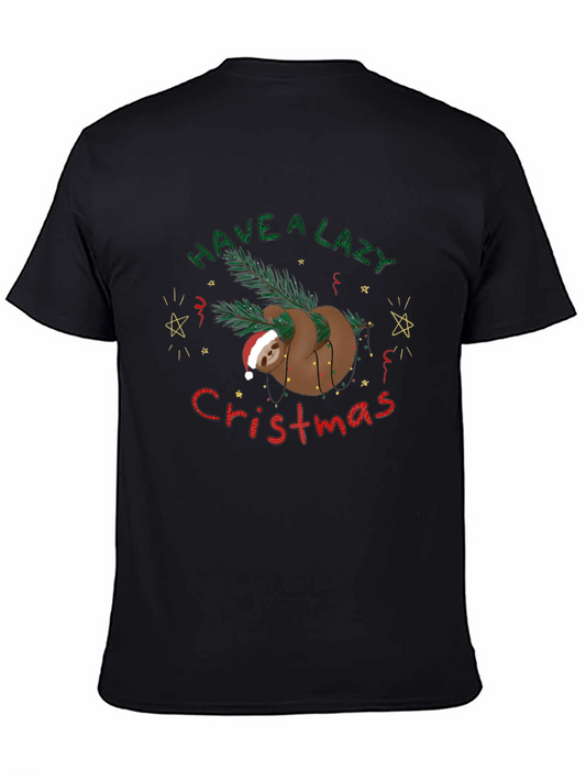 Lazy Sloth Christmas T-Shirt Holiday Tee