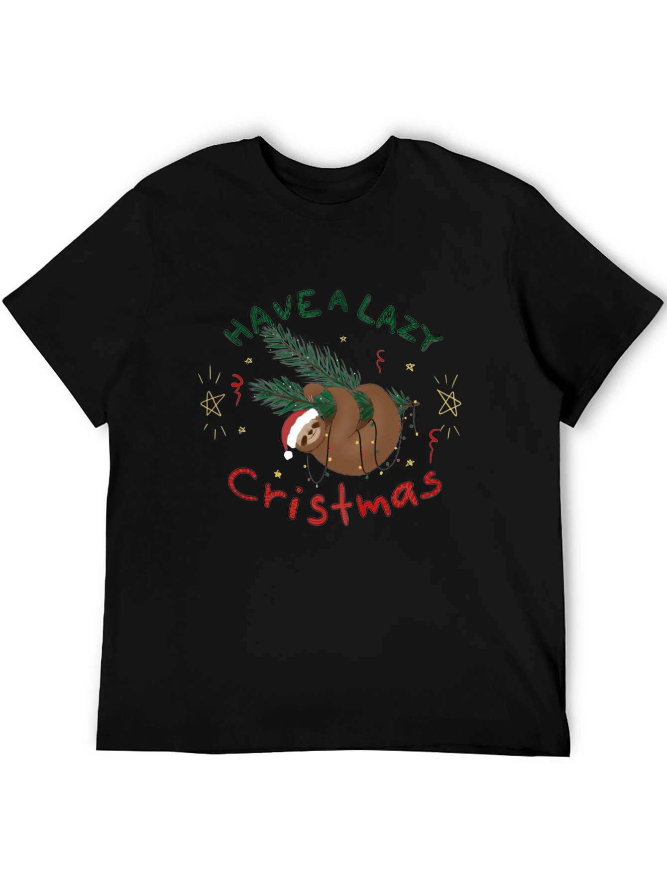 Lazy Sloth Christmas T-Shirt Holiday Tee