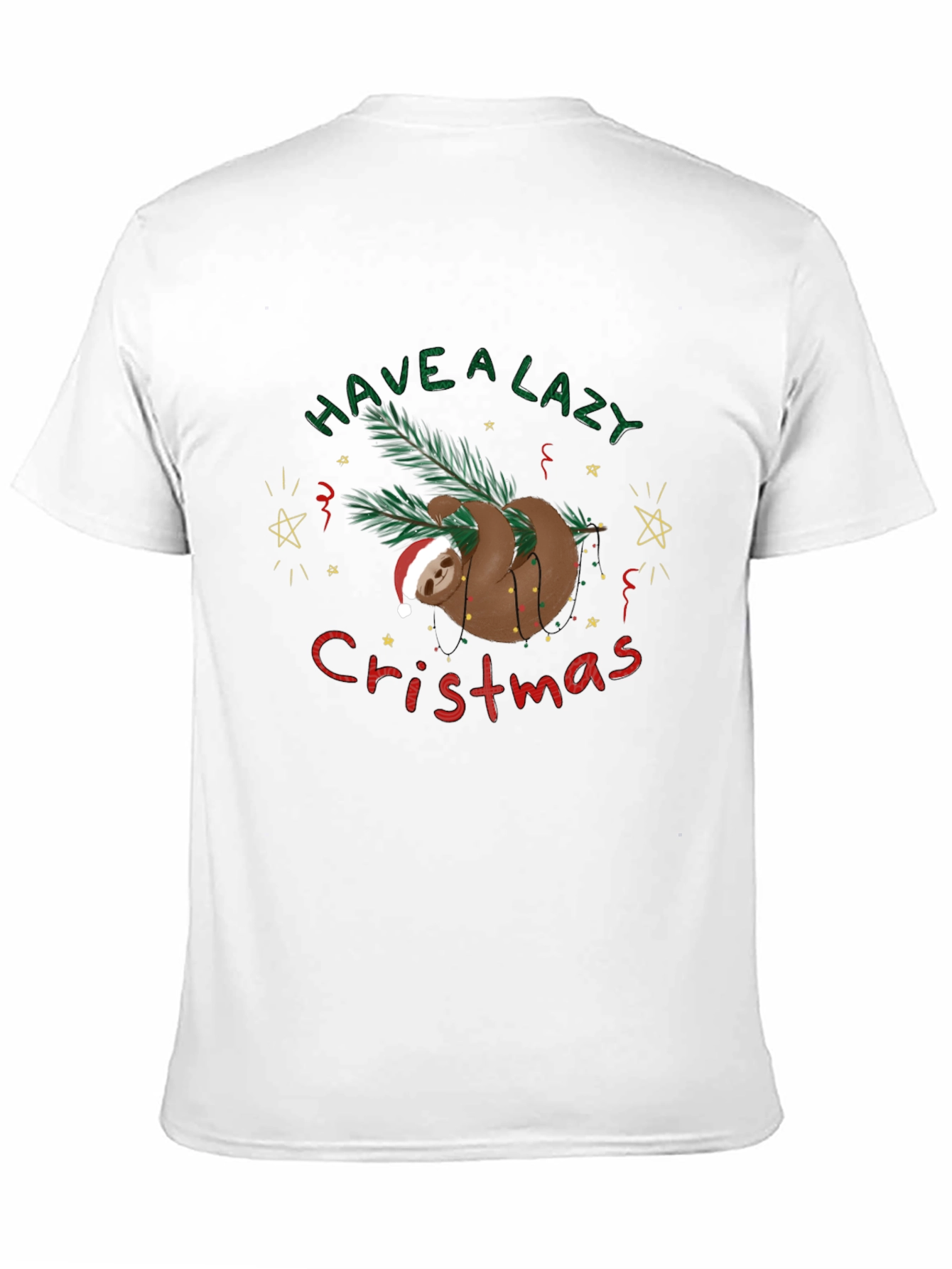 Lazy Sloth Christmas T-Shirt Holiday Tee