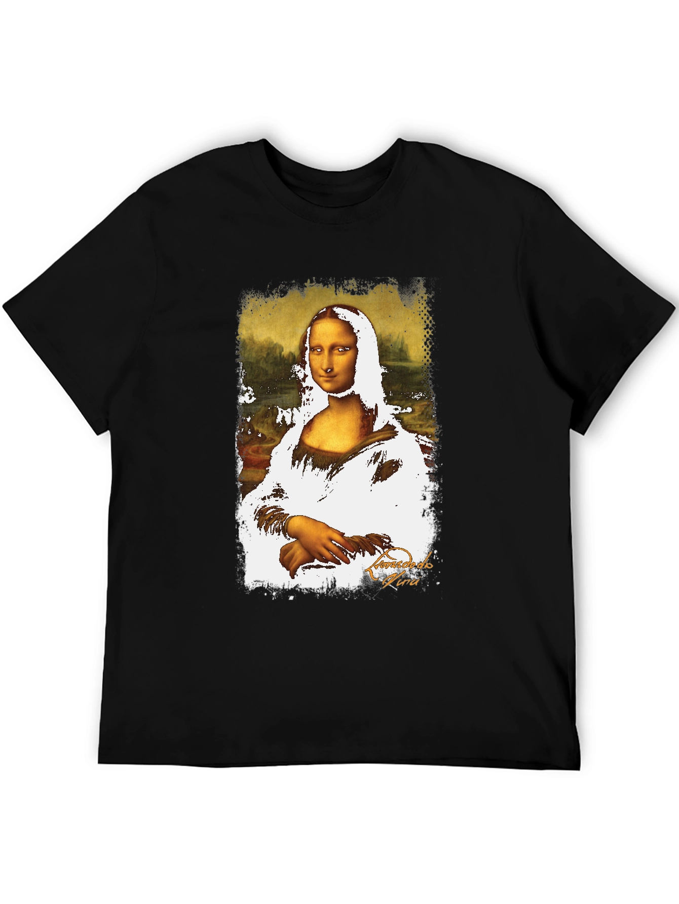 Mona Lisa Graphic Print Black T-Shirt