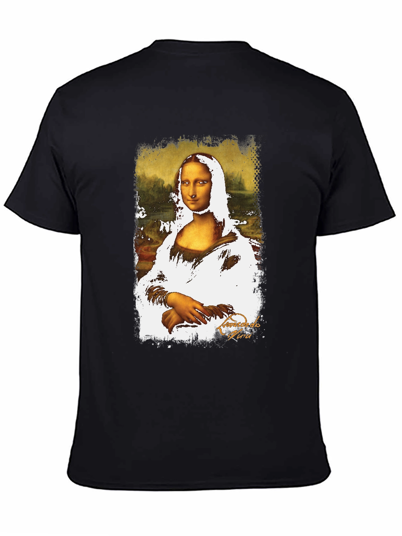 Mona Lisa Graphic Print Black T-Shirt