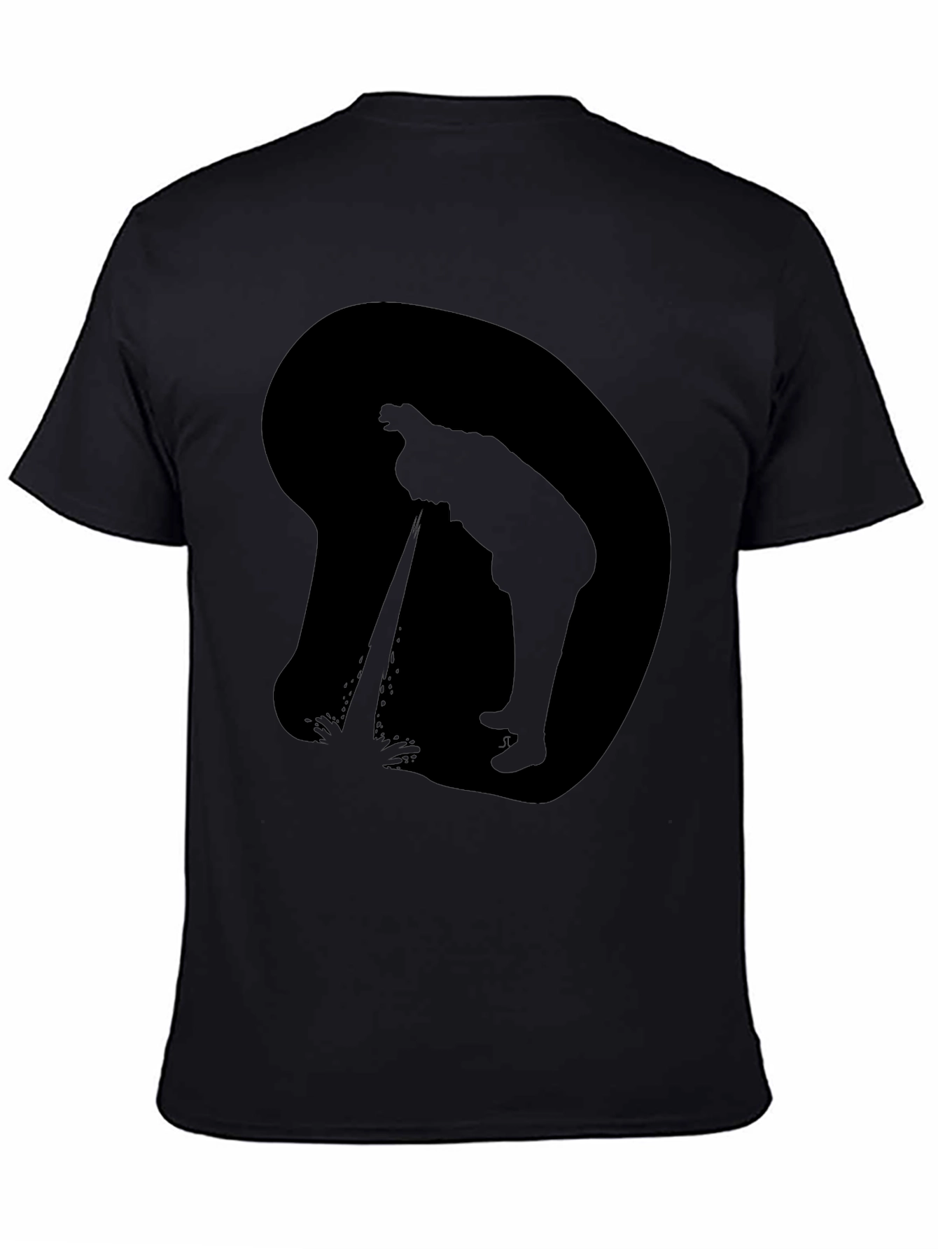 Silhouette Peeing T-Shirt - Black Graphic Tee
