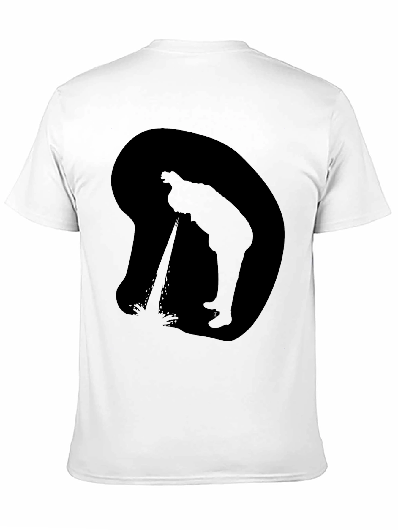 Silhouette Peeing T-Shirt - Black Graphic Tee