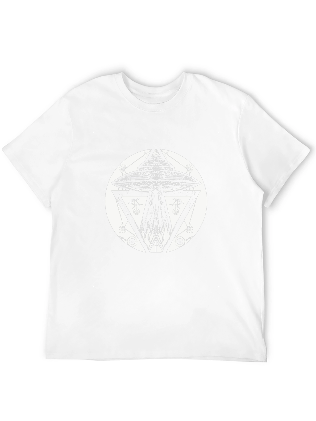 UFO Geometric Print Black T-Shirt