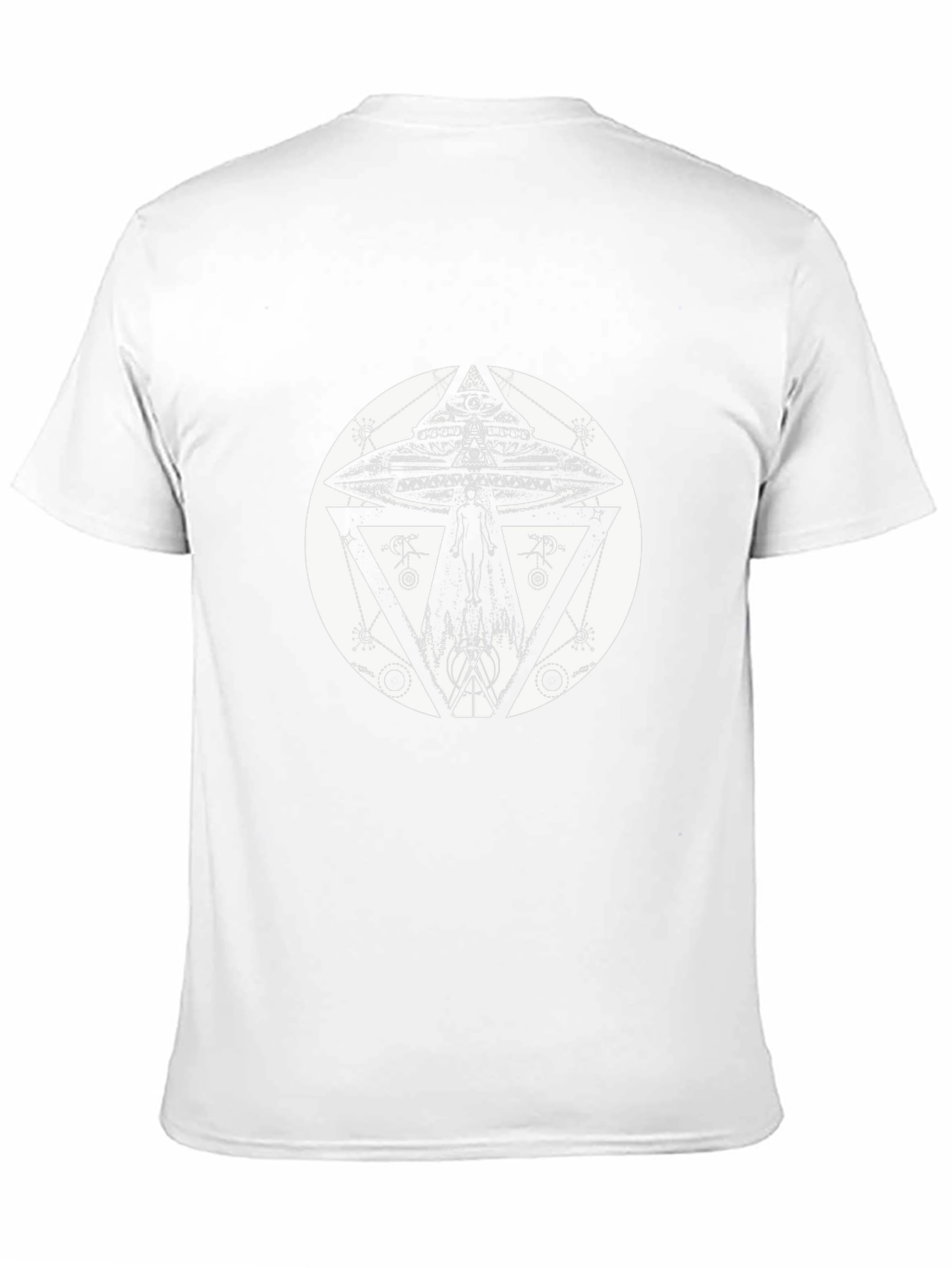 UFO Geometric Print Black T-Shirt