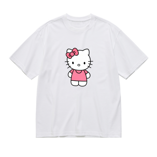 Simple Classic Standing Hello Kitty Basic Plus?Size Women Tee