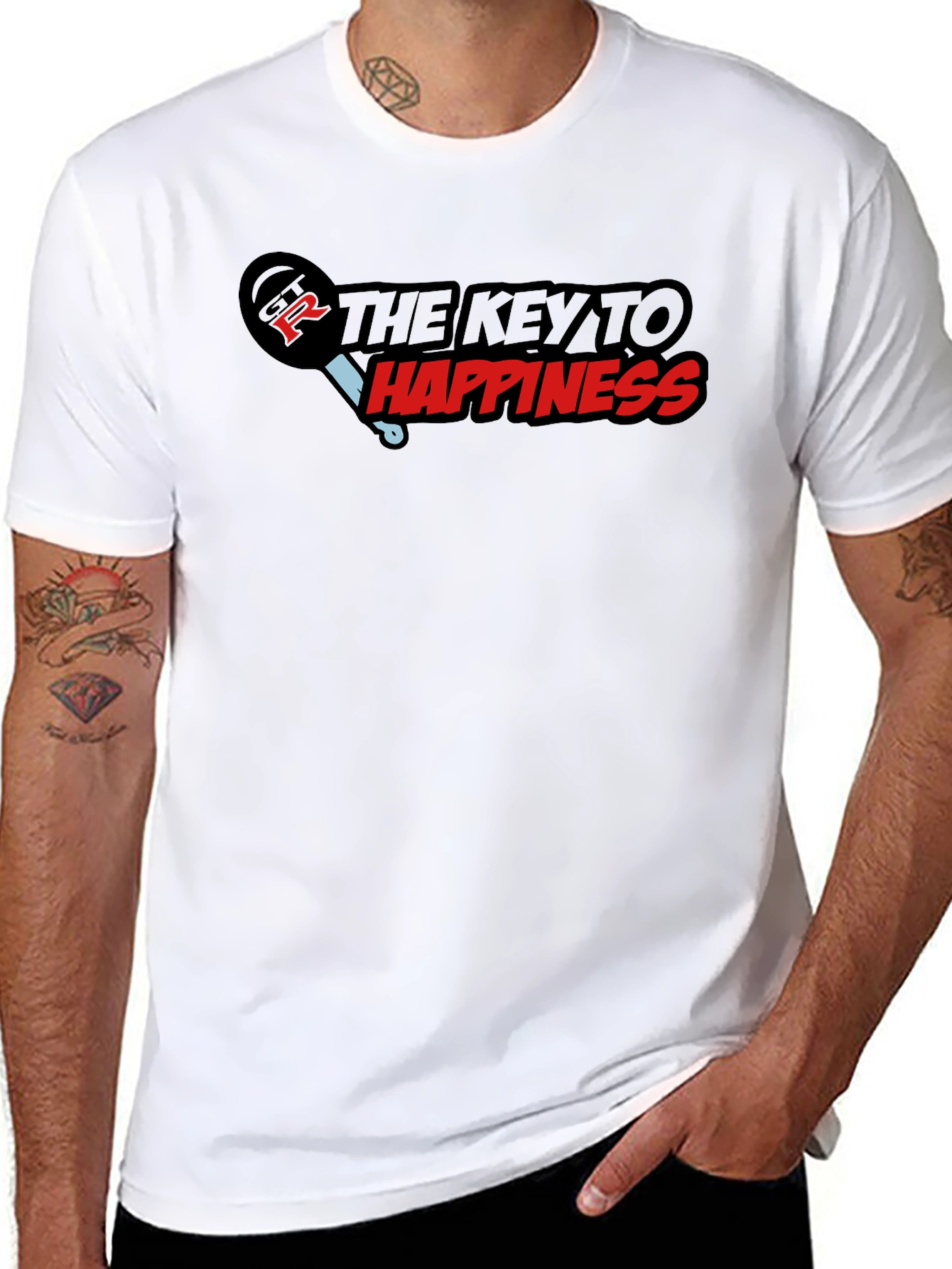 Key to Happiness Graphic Tee - Soft Cotton Blend