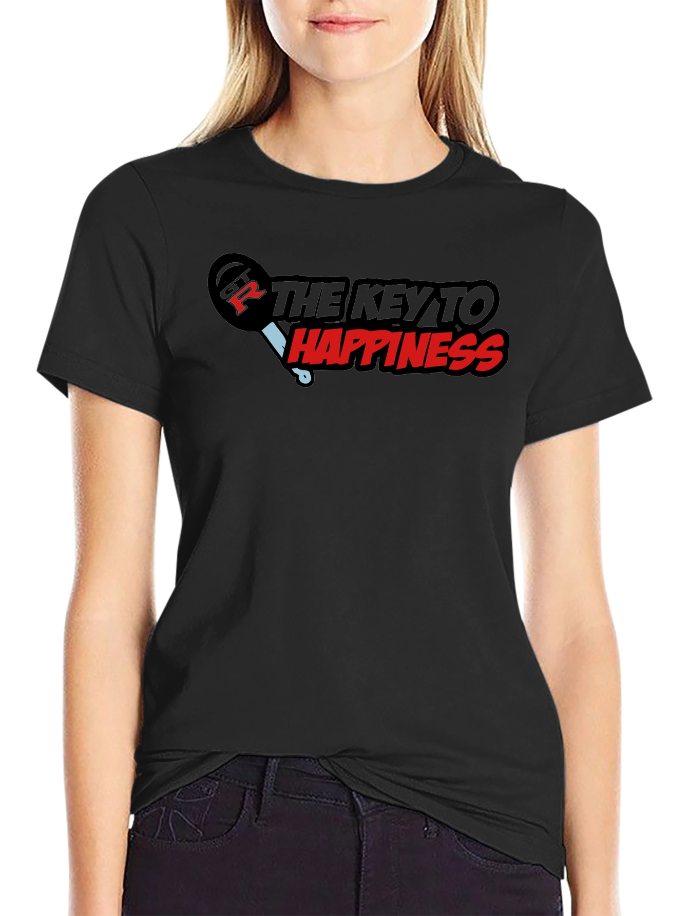 Key to Happiness Graphic Tee - Soft Cotton Blend