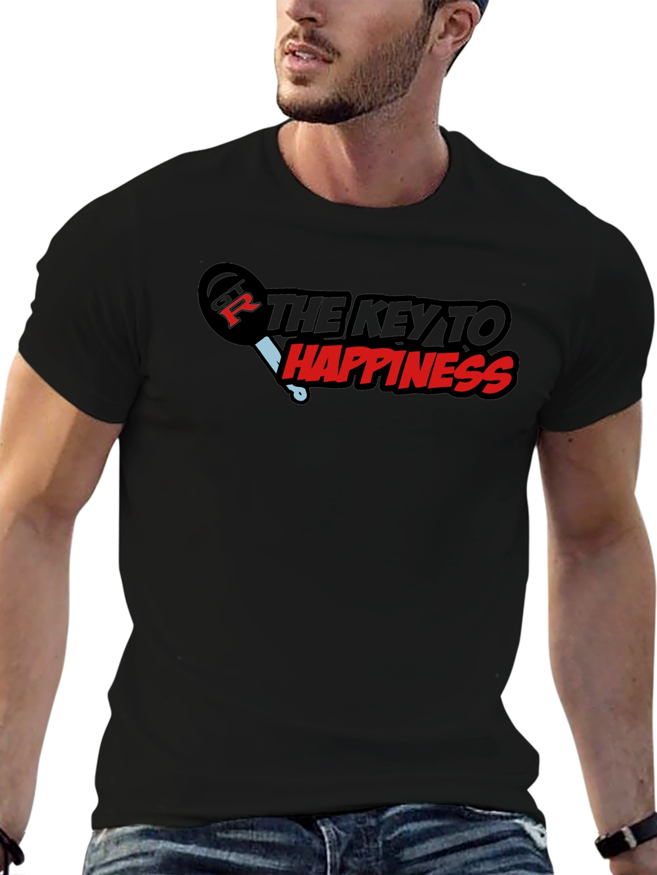 Key to Happiness Graphic Tee - Soft Cotton Blend