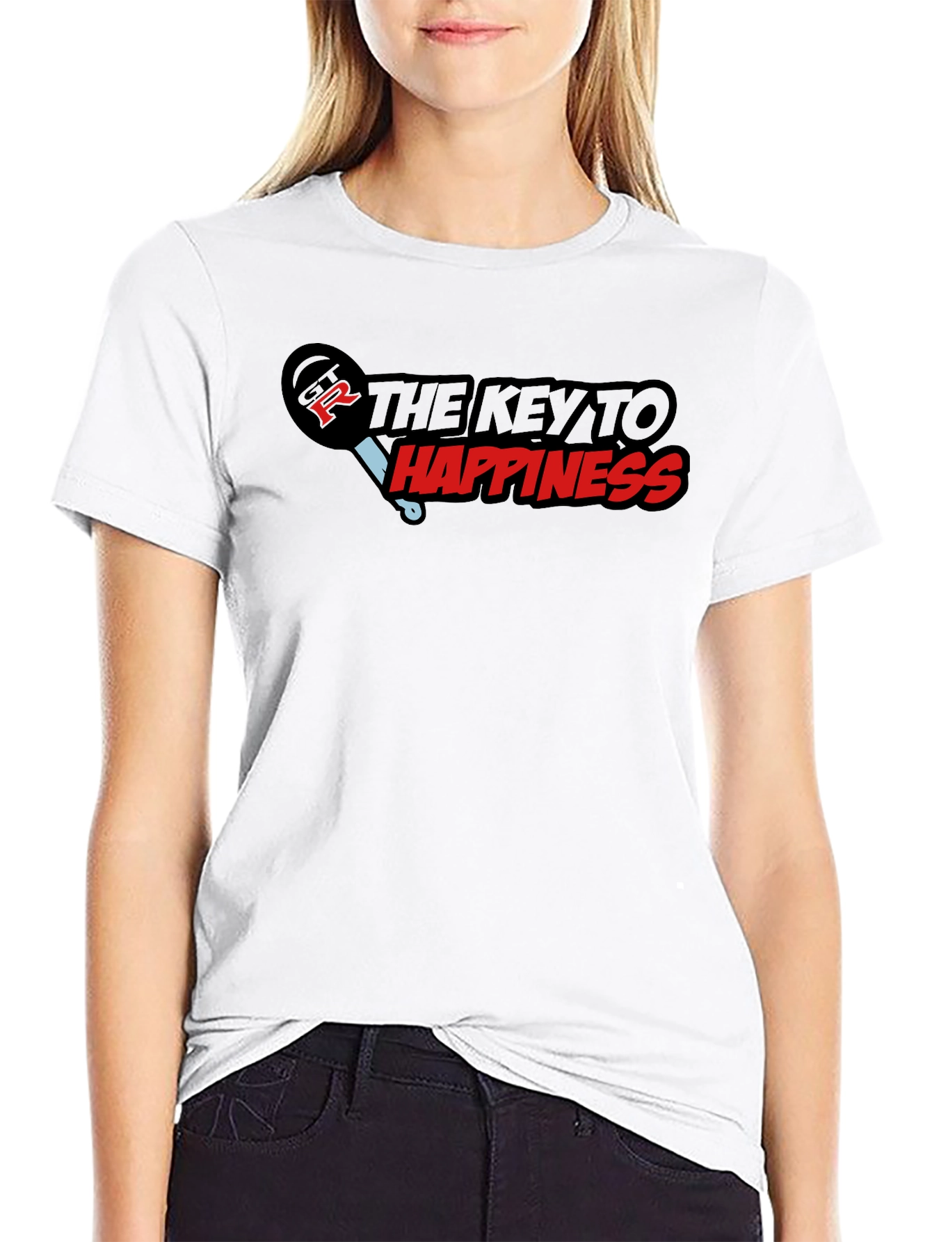 Key to Happiness Graphic Tee - Soft Cotton Blend