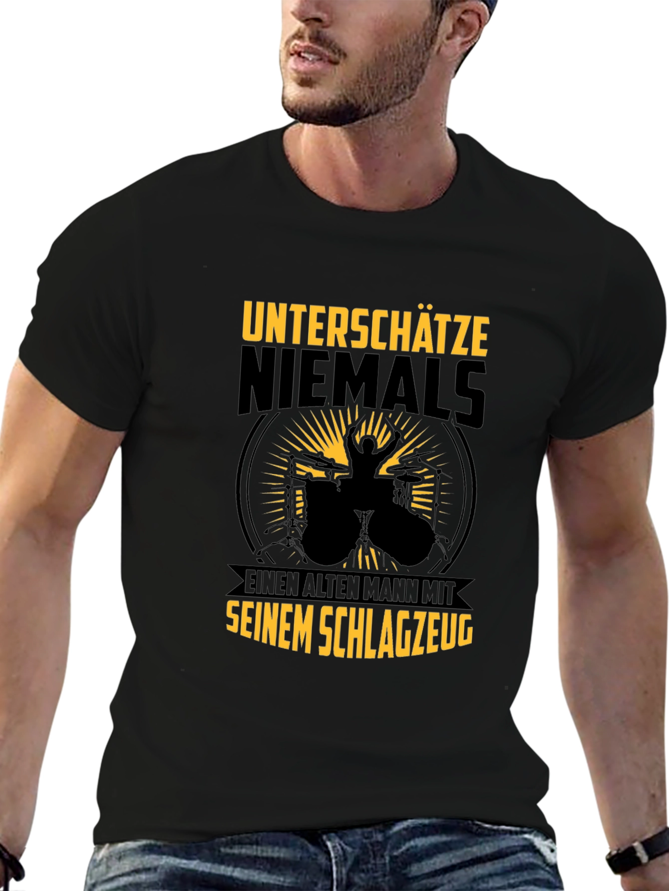Drummer Old Man T-Shirt: Never Underestimate