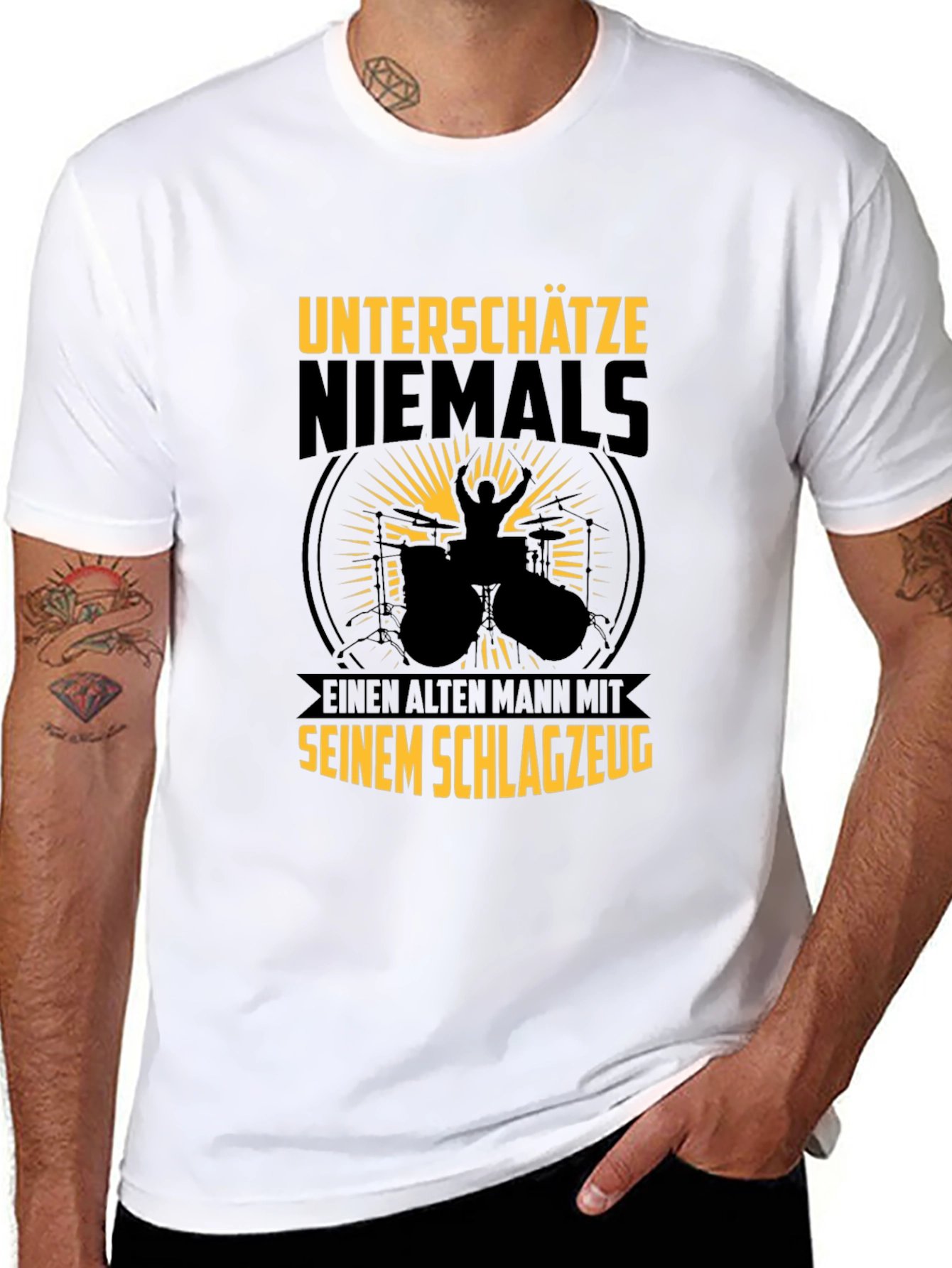 Drummer Old Man T-Shirt: Never Underestimate