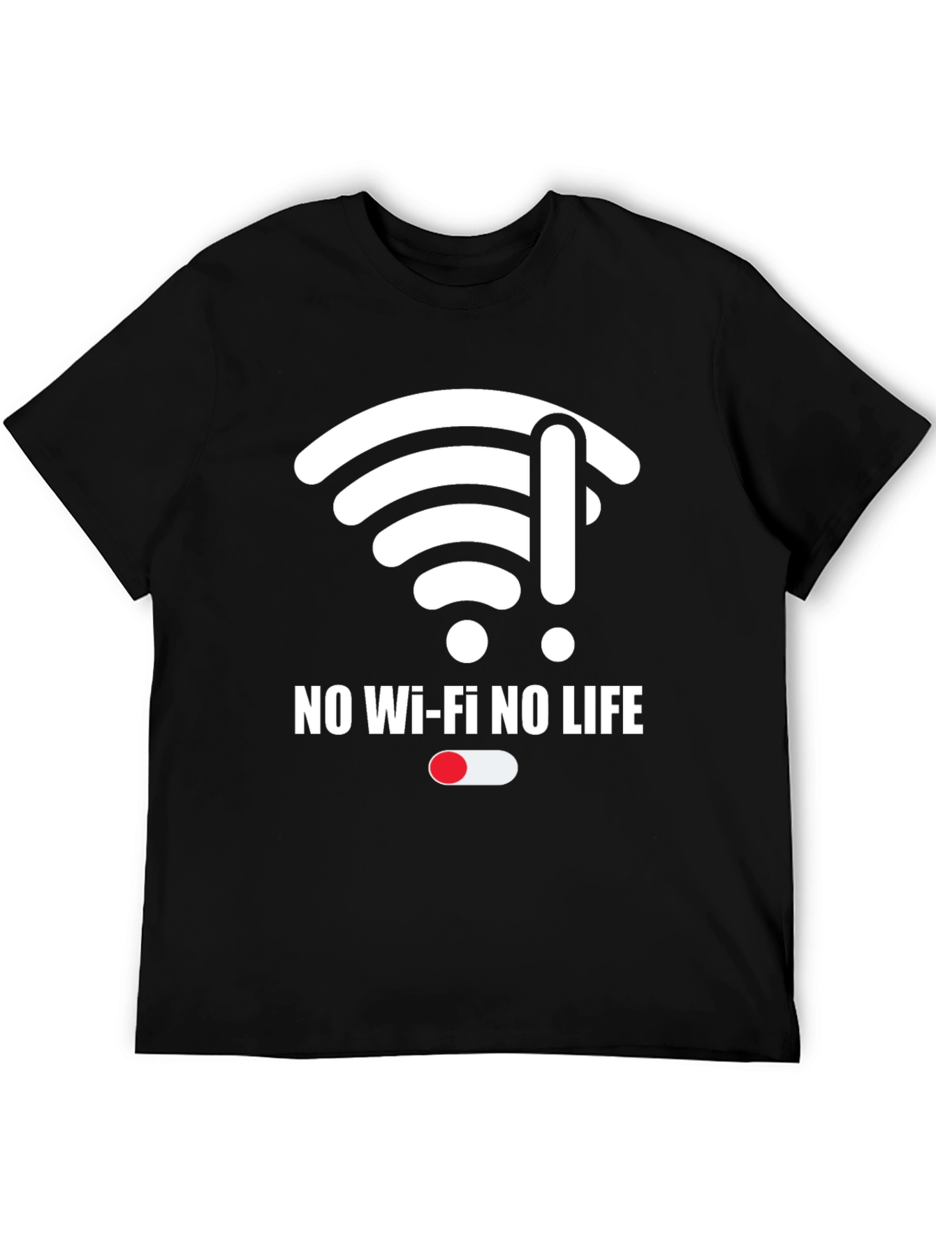 No Wi-Fi No Life Graphic Tee - Black Cotton