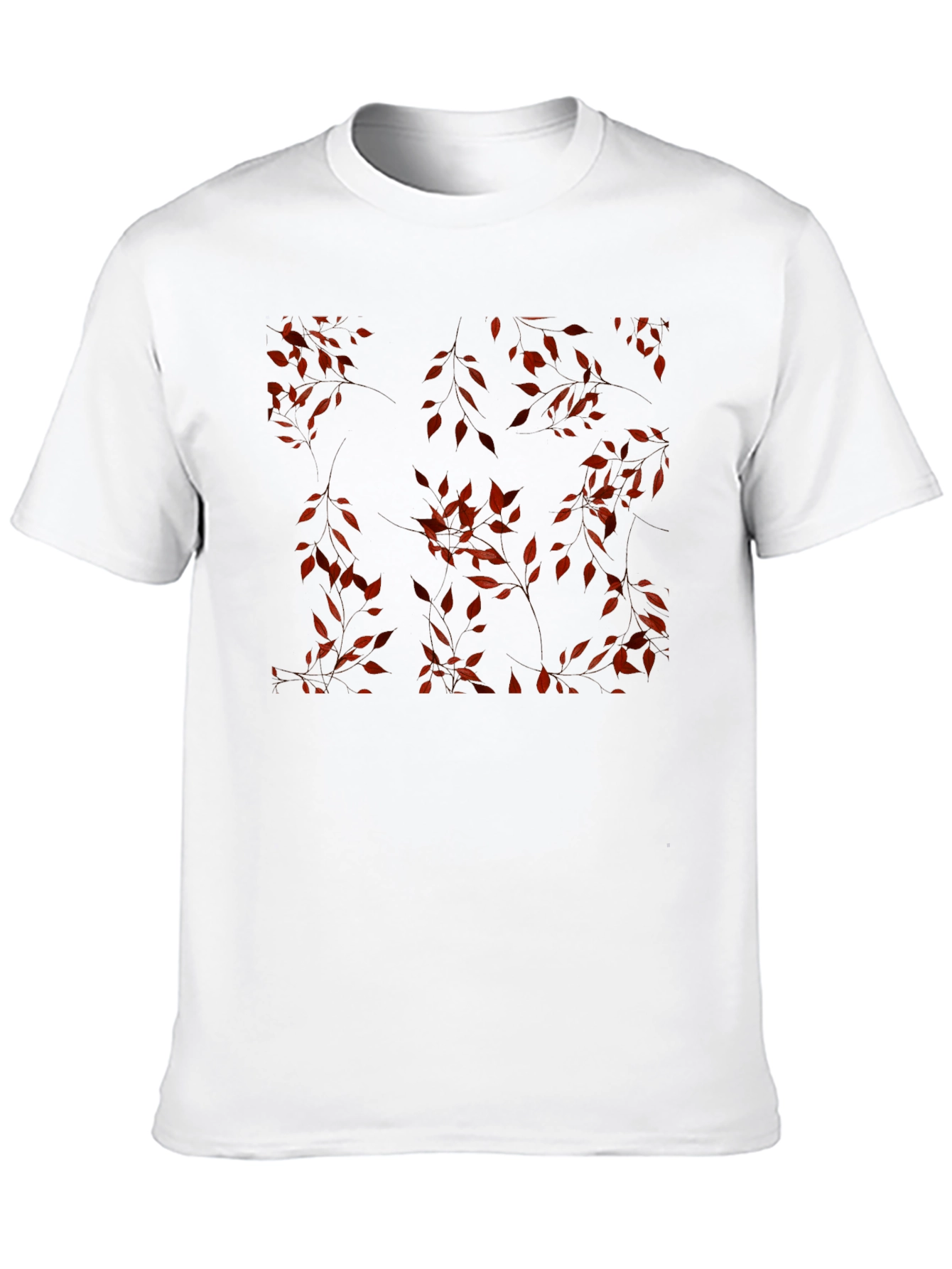 Autumn Leaves Pattern Black T-Shirt