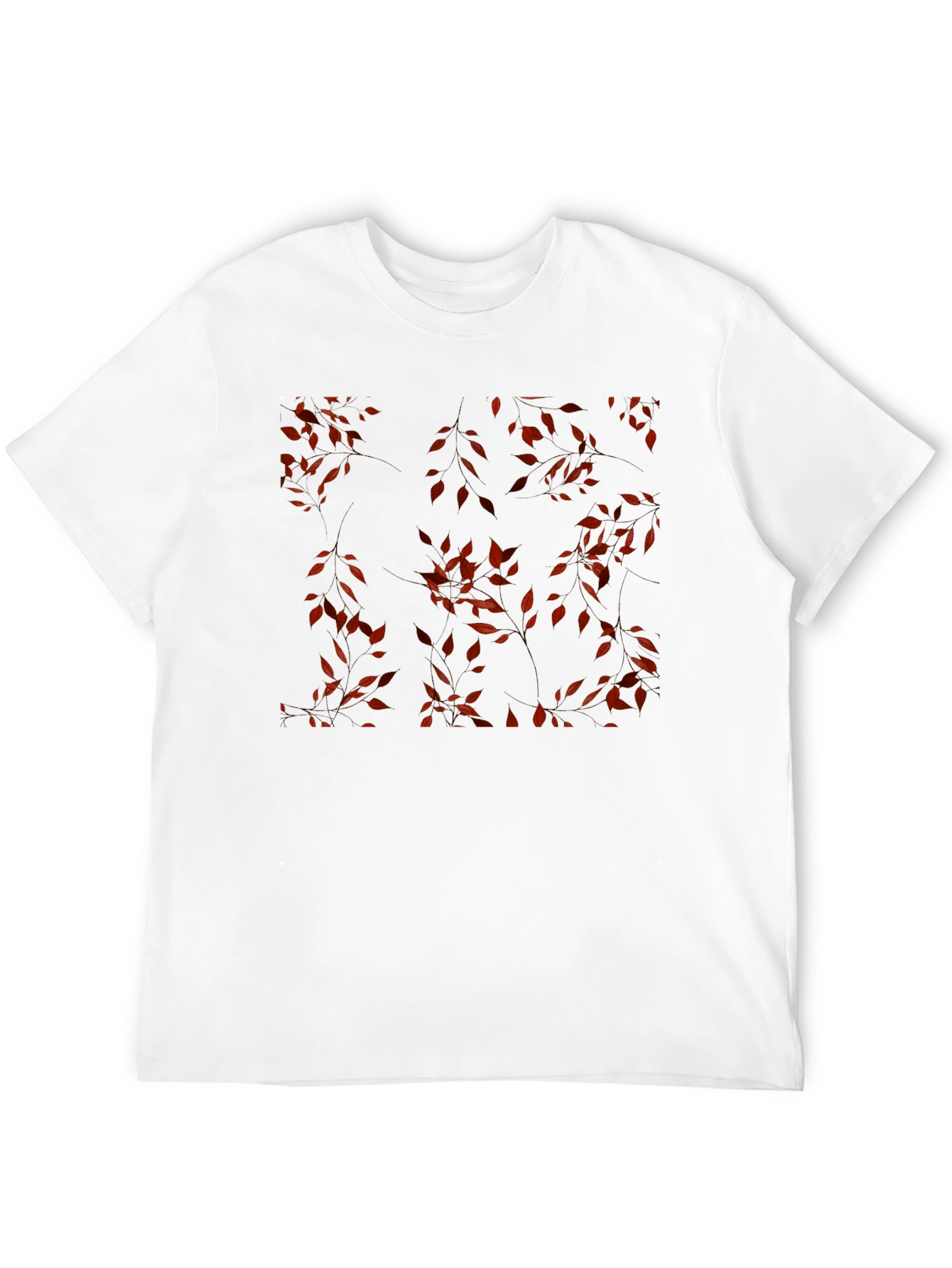 Autumn Leaves Pattern Black T-Shirt