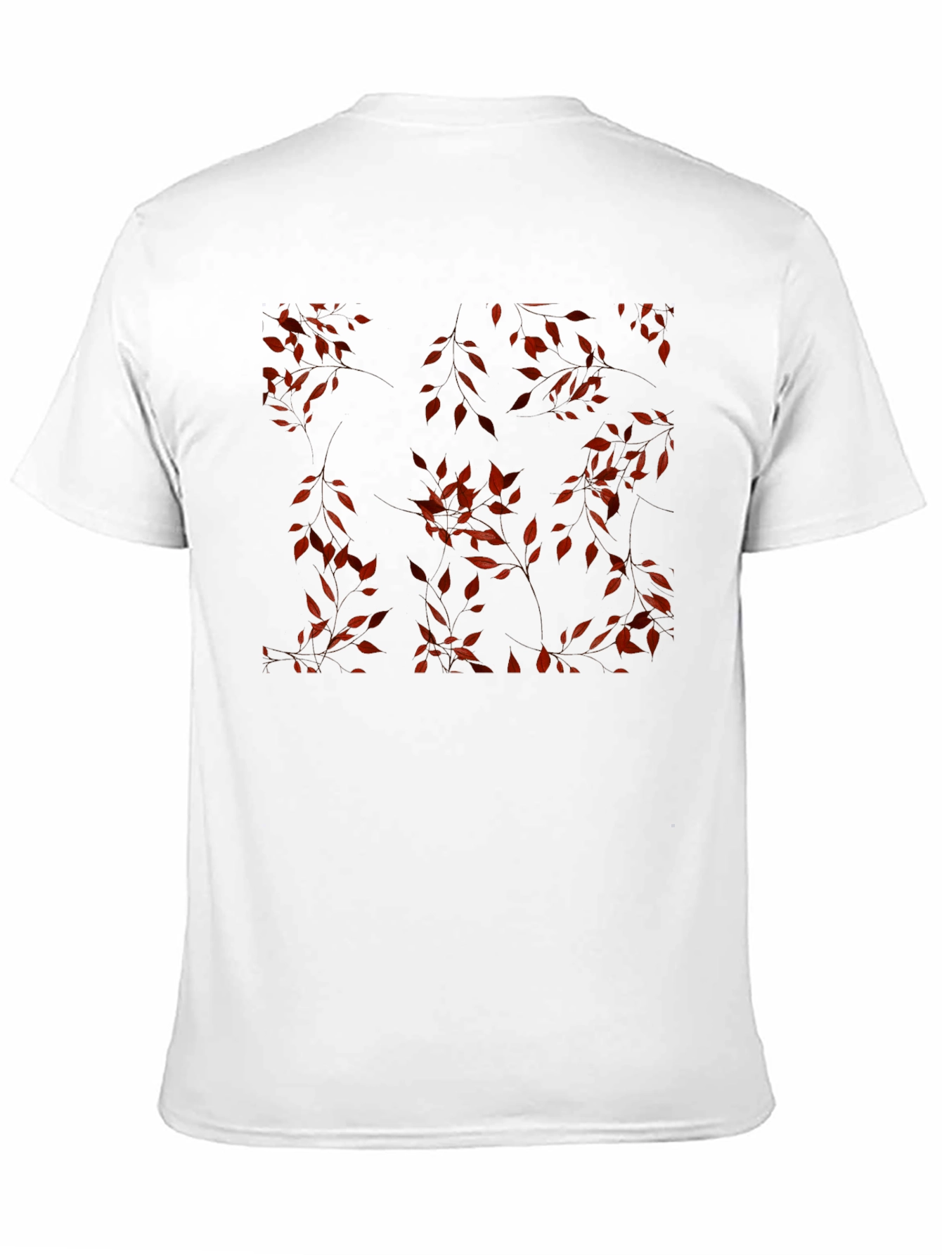 Autumn Leaves Pattern Black T-Shirt