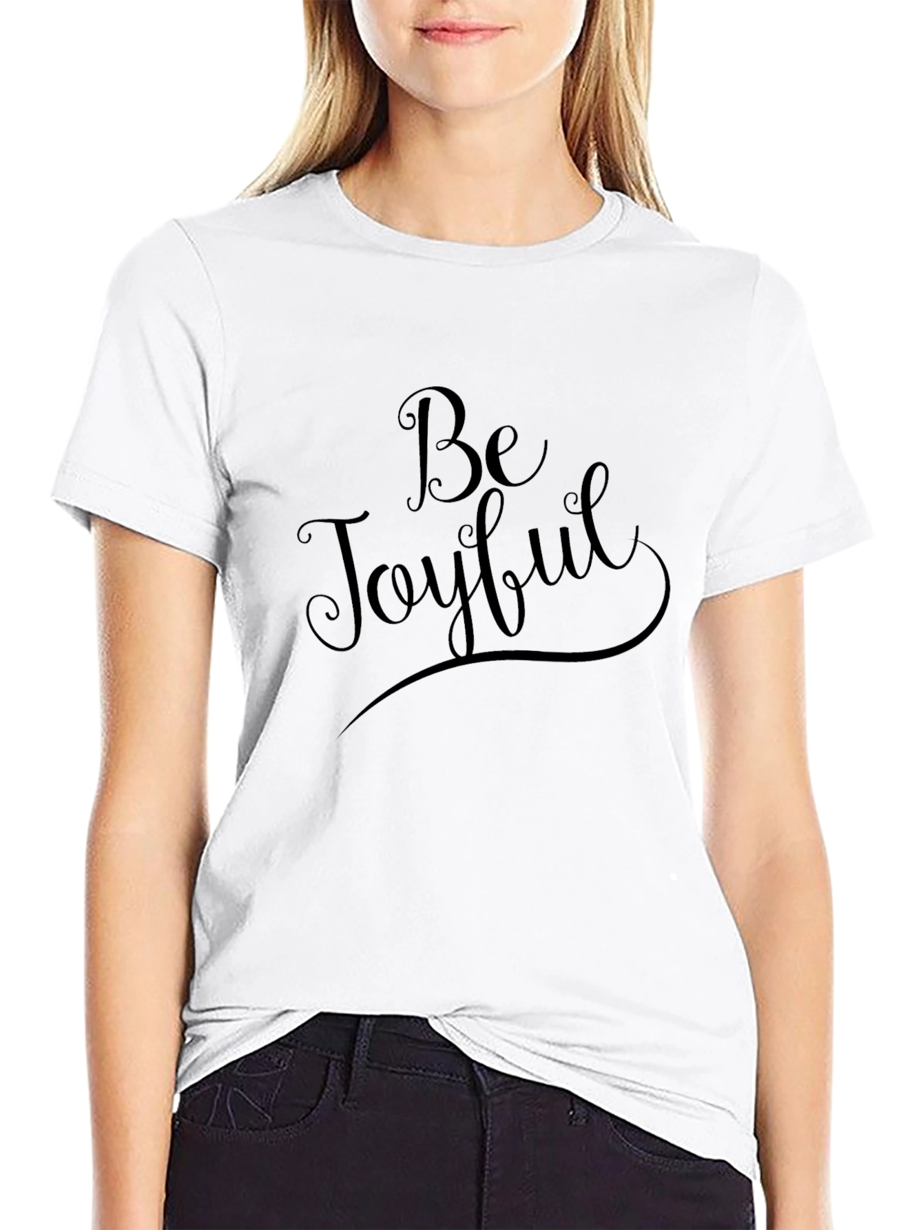 Be Joyful Black Graphic T-Shirt
