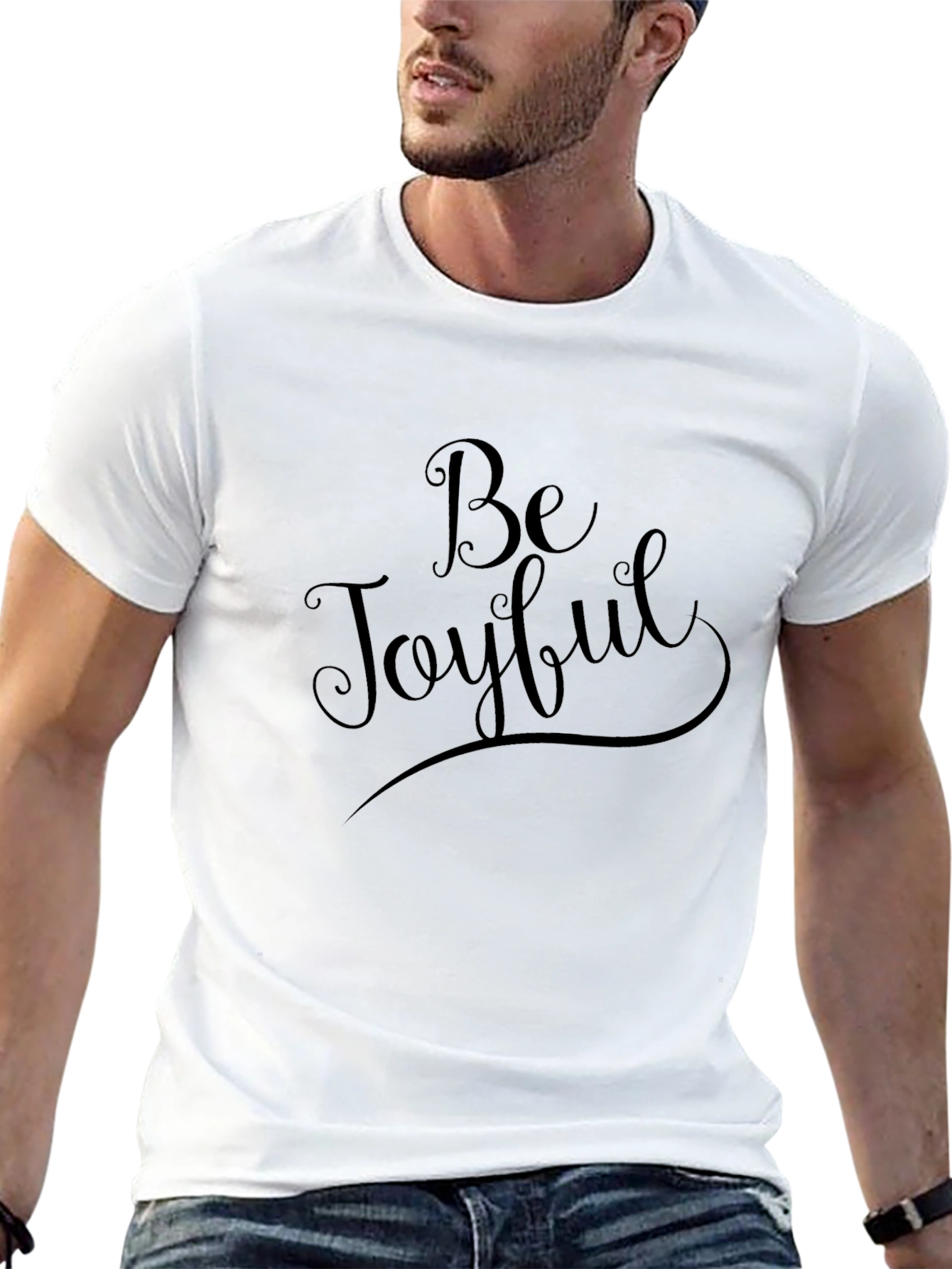Be Joyful Black Graphic T-Shirt