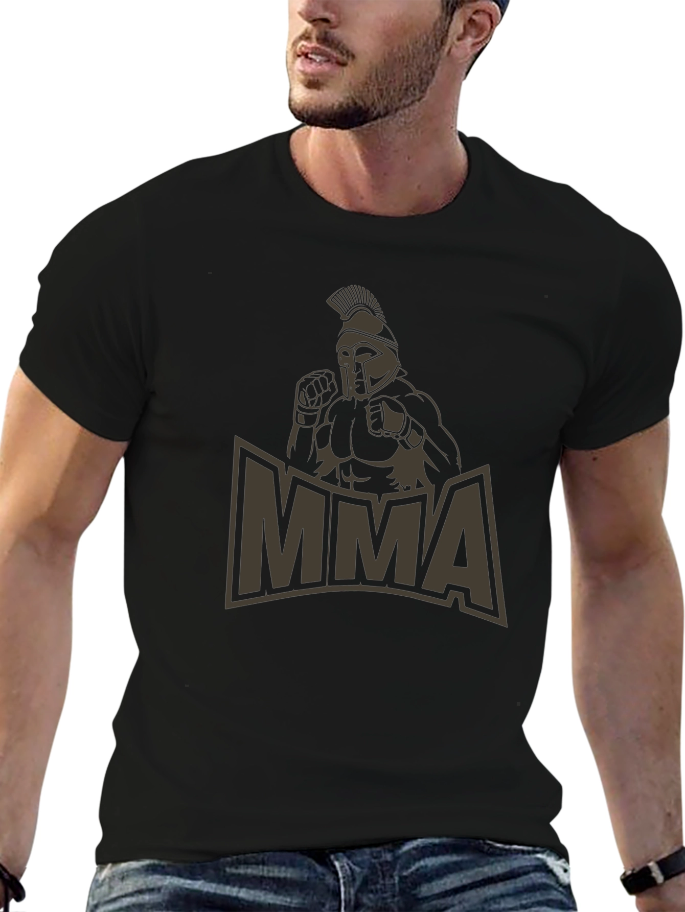 MMA Spartan Warrior Graphic Tee - Black