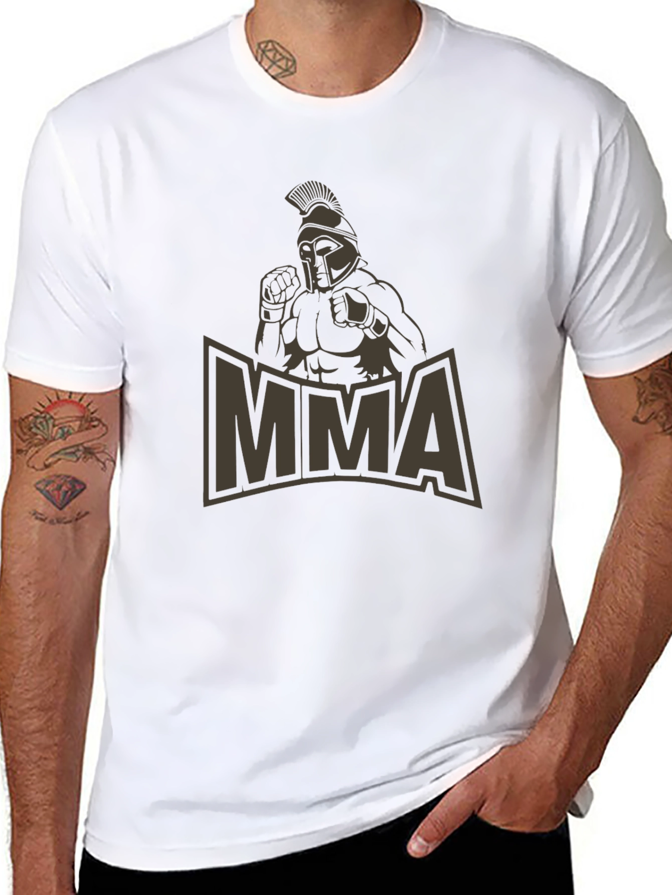 MMA Spartan Warrior Graphic Tee - Black