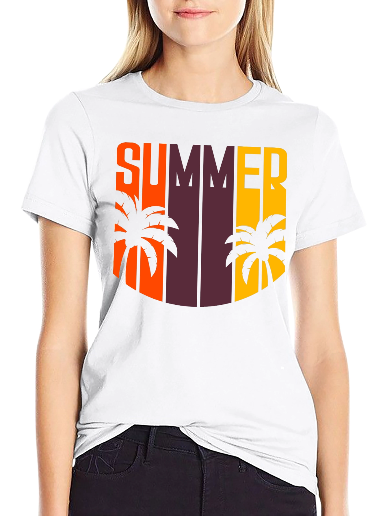 Summer Palm Tree Graphic T-Shirt