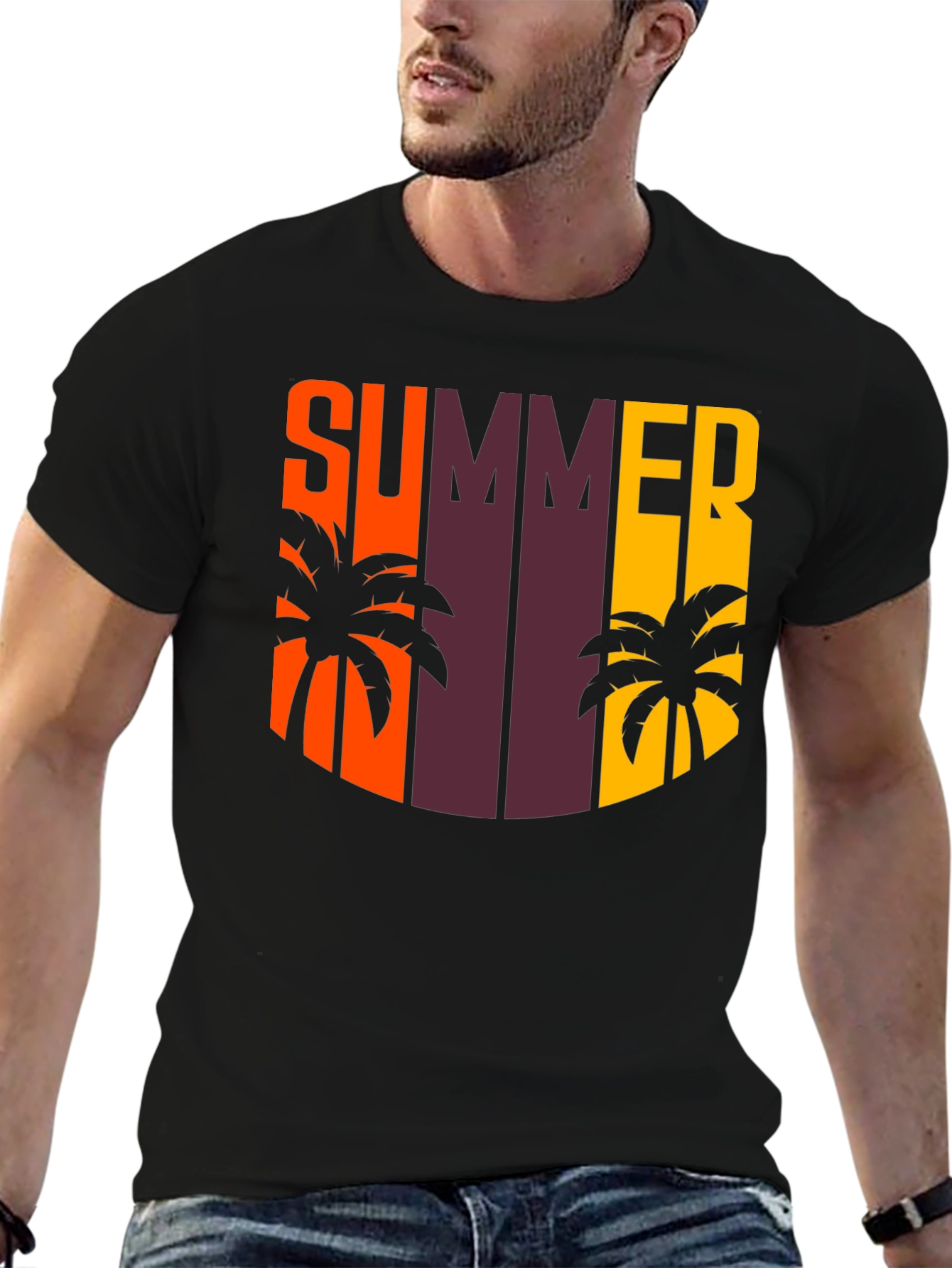 Summer Palm Tree Graphic T-Shirt