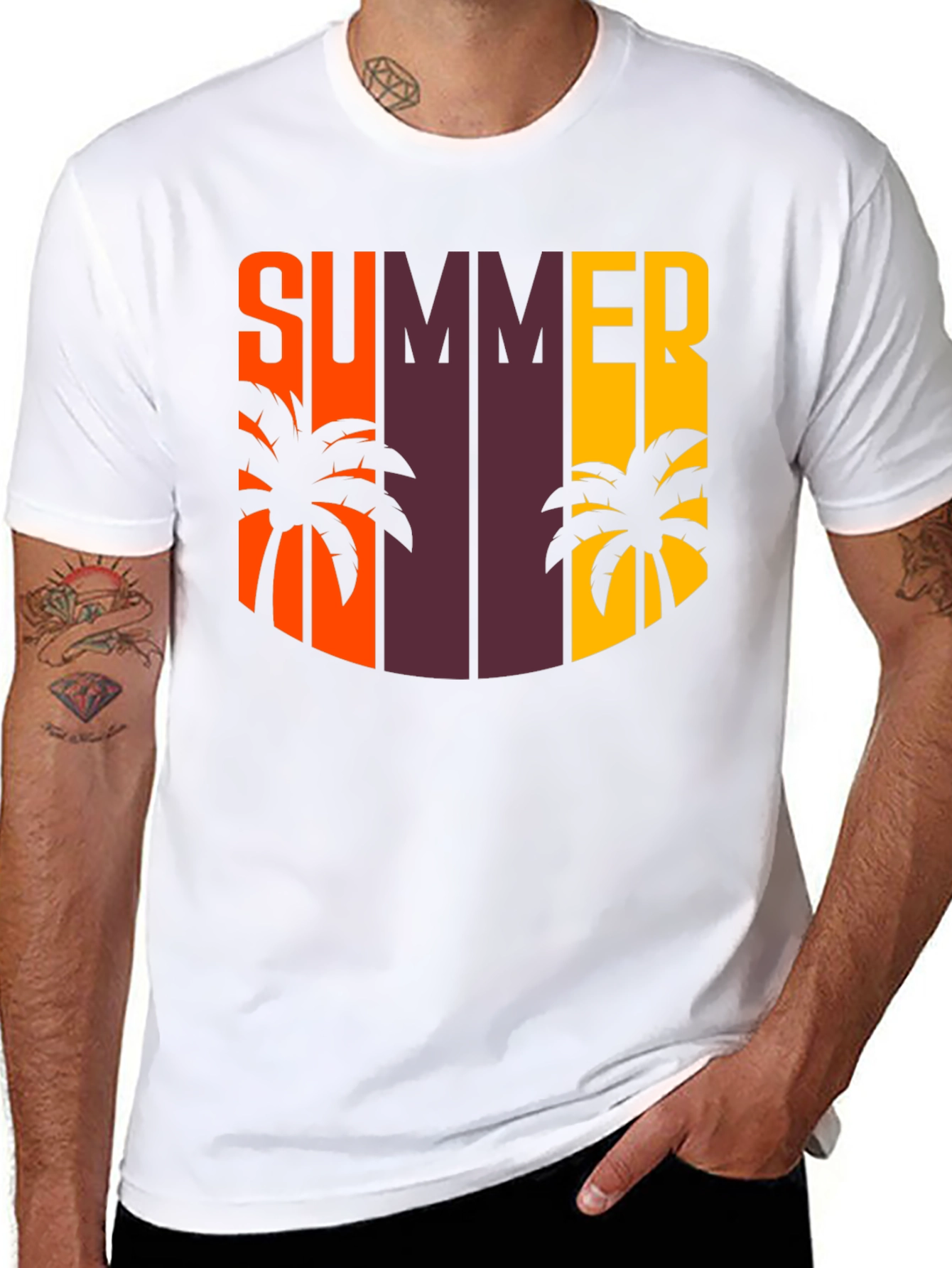Summer Palm Tree Graphic T-Shirt