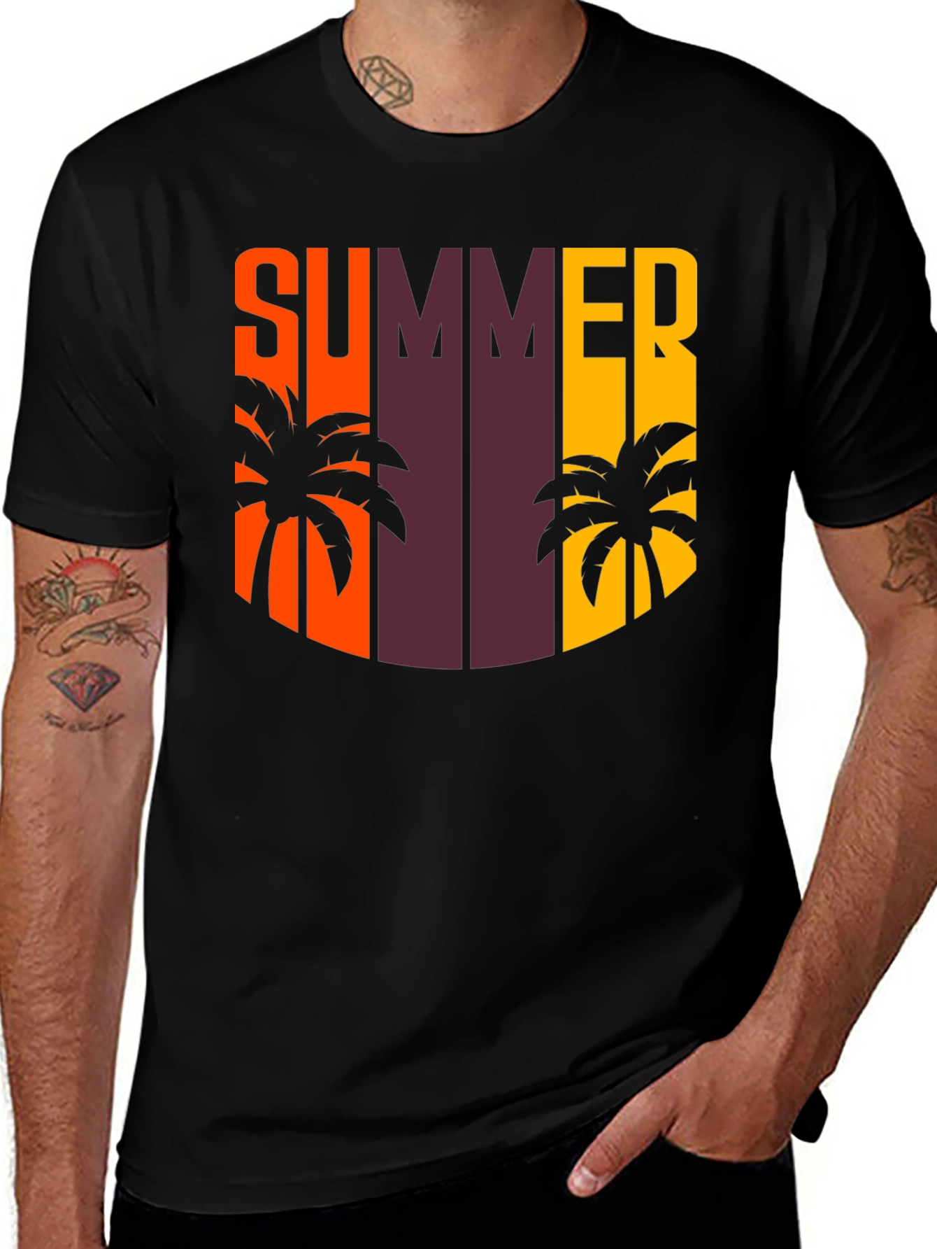 Summer Palm Tree Graphic T-Shirt