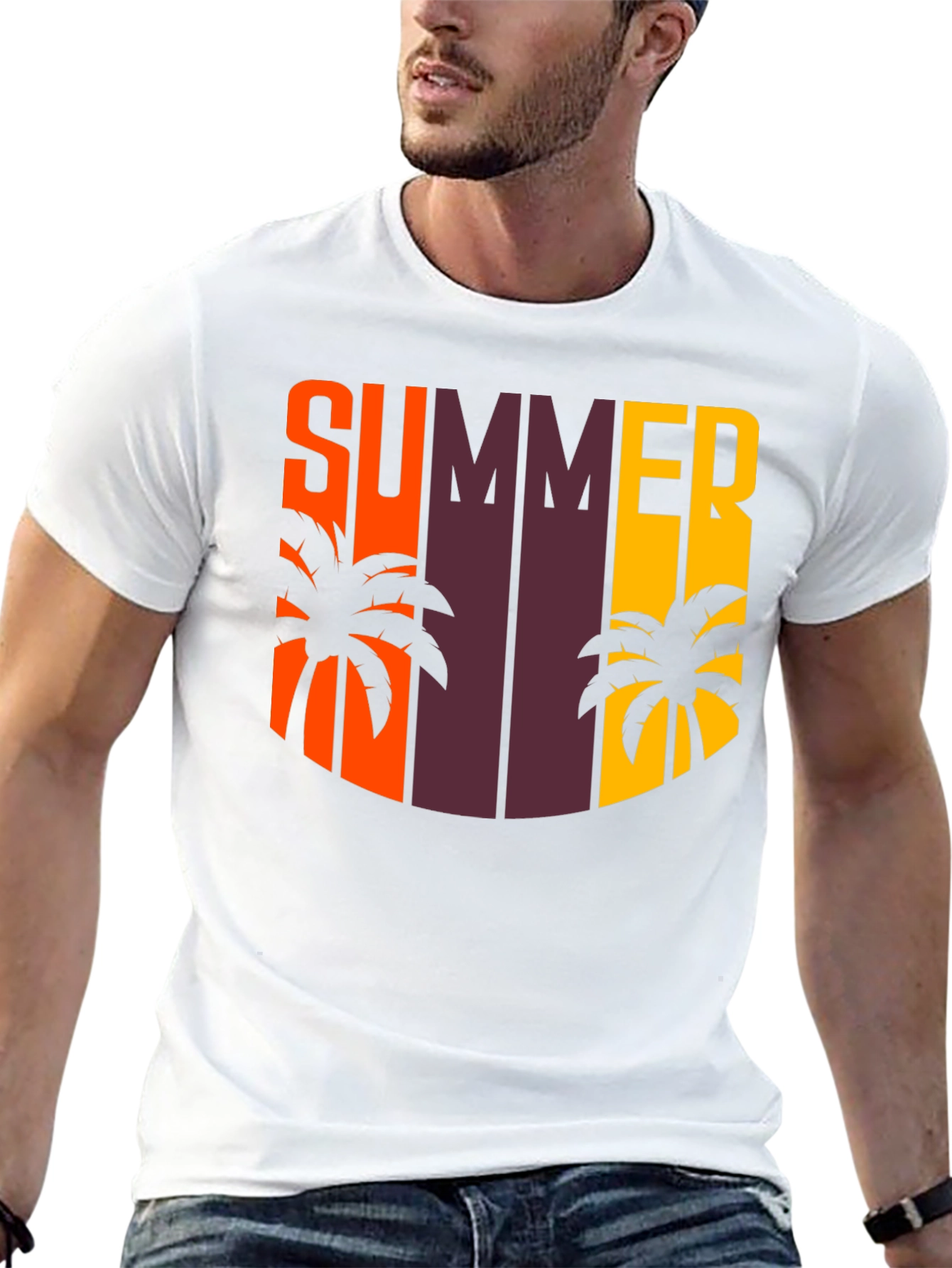 Summer Palm Tree Graphic T-Shirt
