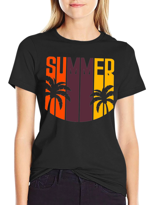 Summer Palm Tree Graphic T-Shirt