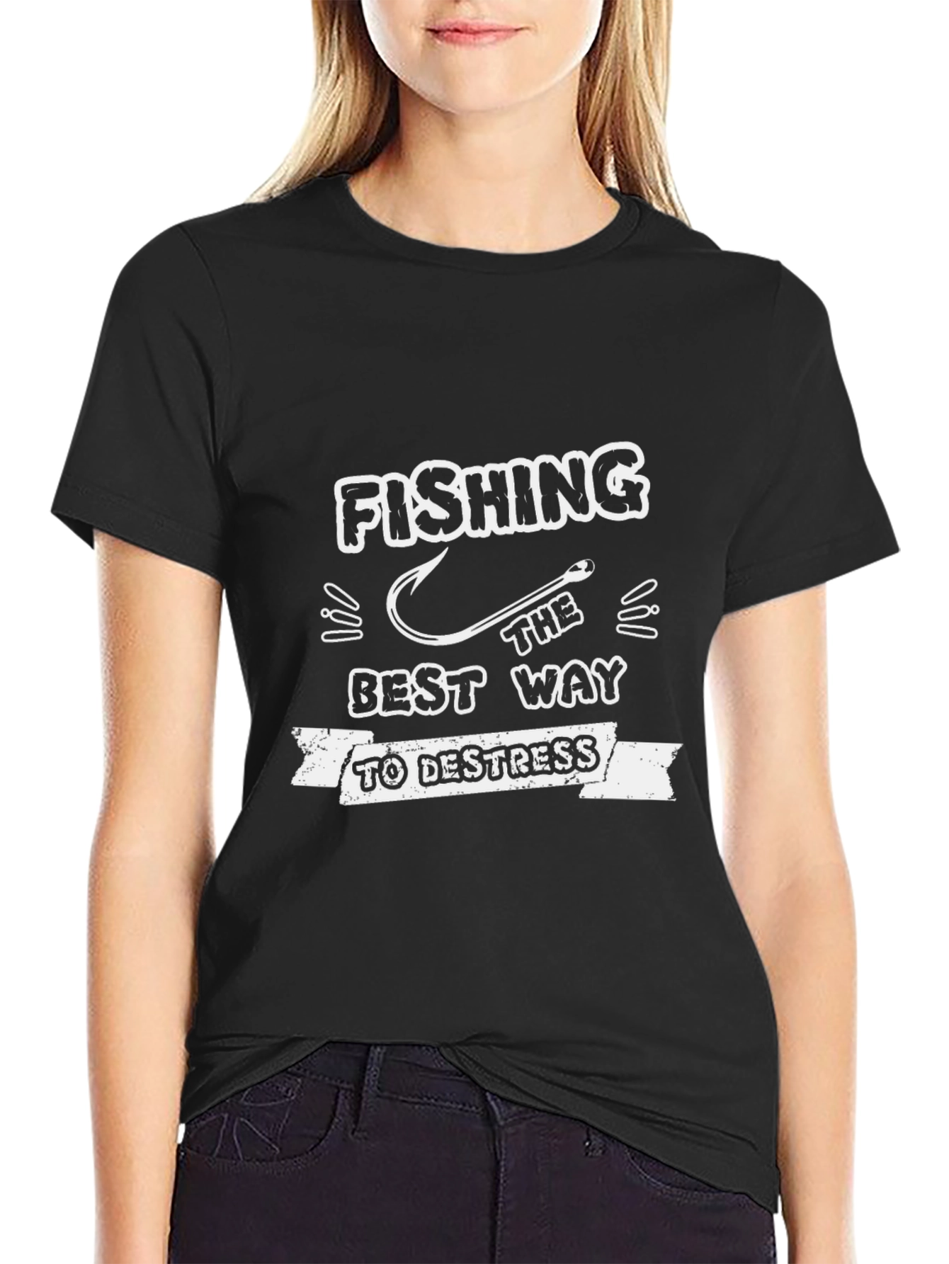 Fishing Best Way to Destress Graphic Tee