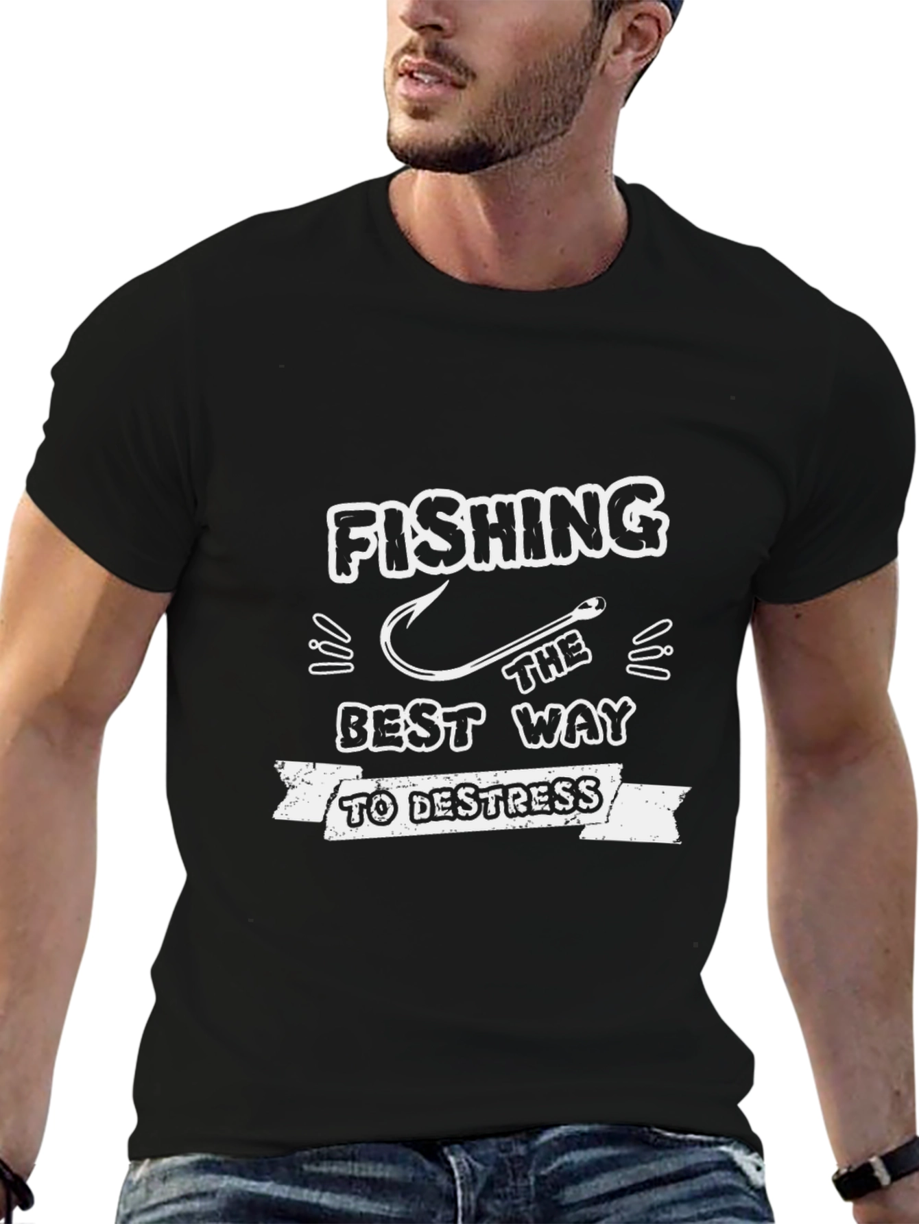 Fishing Best Way to Destress Graphic Tee