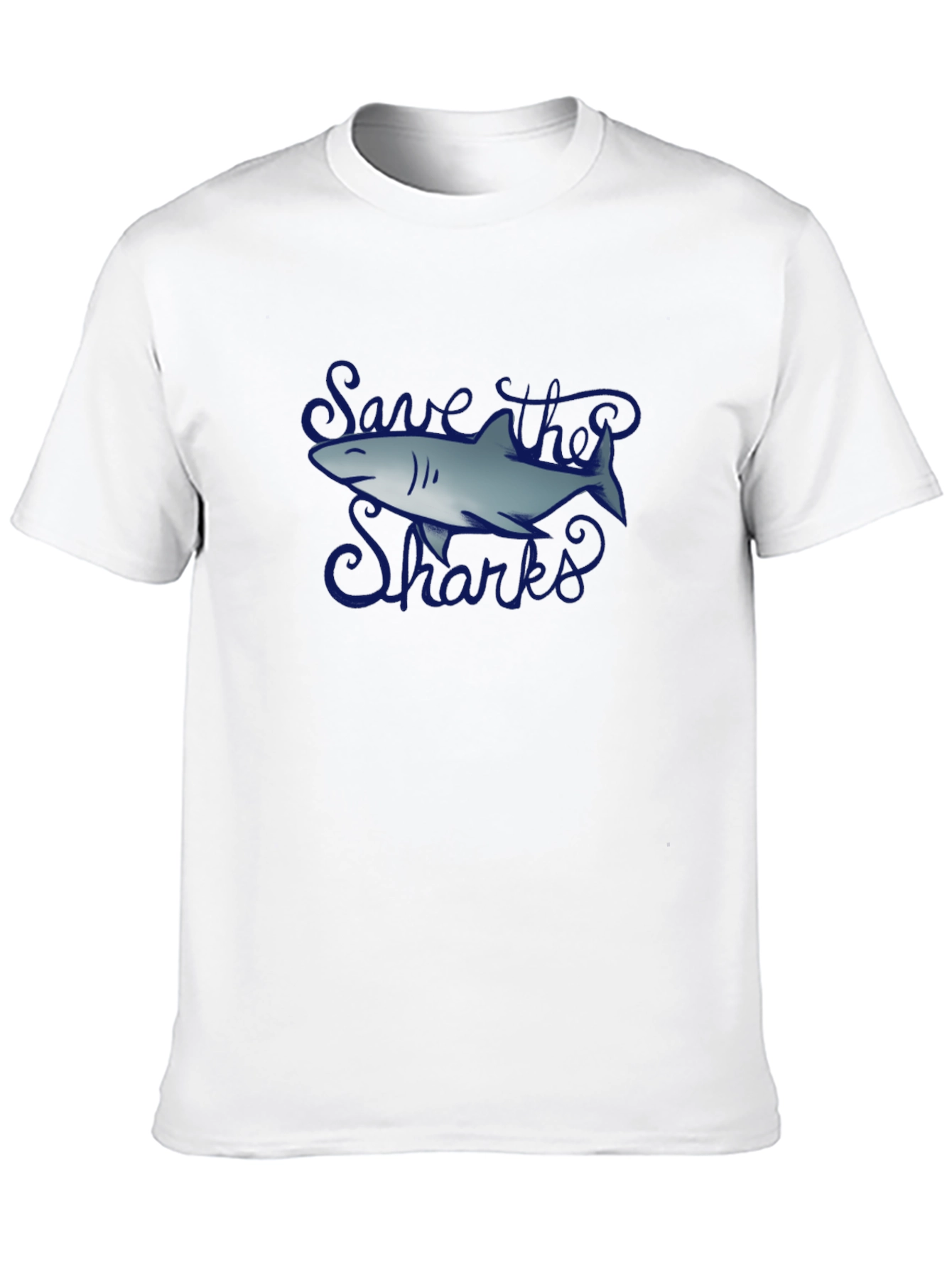Save the Sharks Graphic Tee - Black Cotton T-Shirt